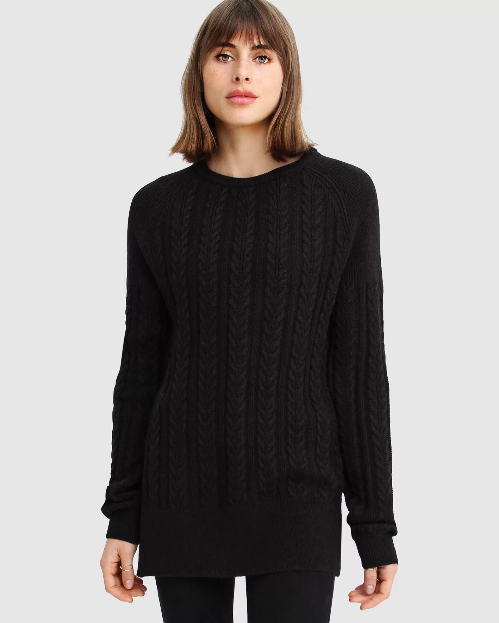 Belle & Bloom At Last Cable Knit Jumper with Slit -