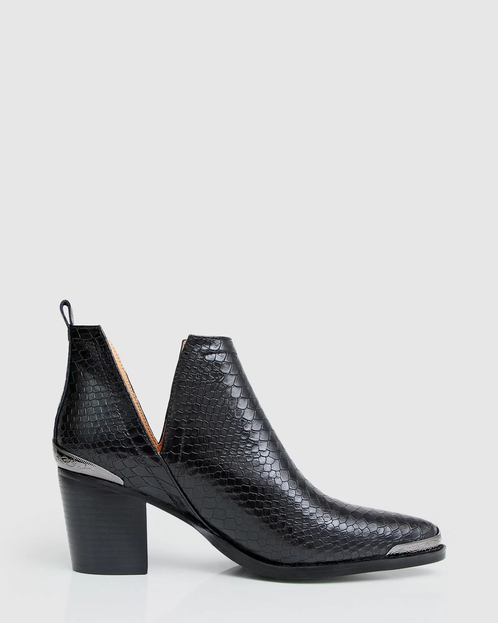 Belle & Bloom Austin Croc Embossed Ankle Boot -