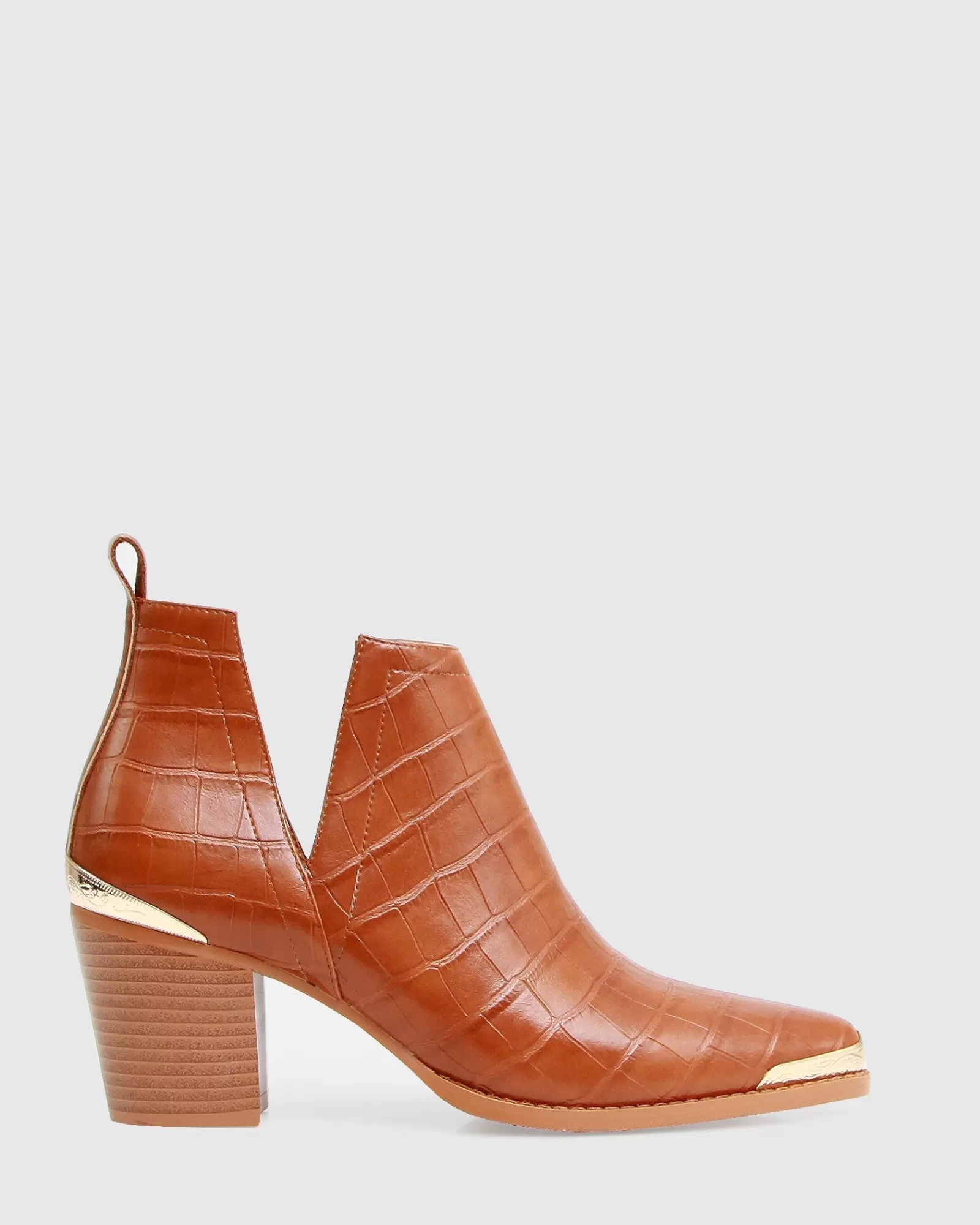 Belle & Bloom Austin Croc Embossed Ankle Boot -