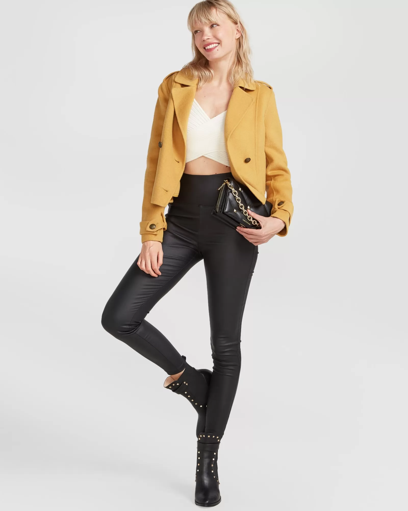 Belle & Bloom Better Off Military Peacoat - Antique Gold