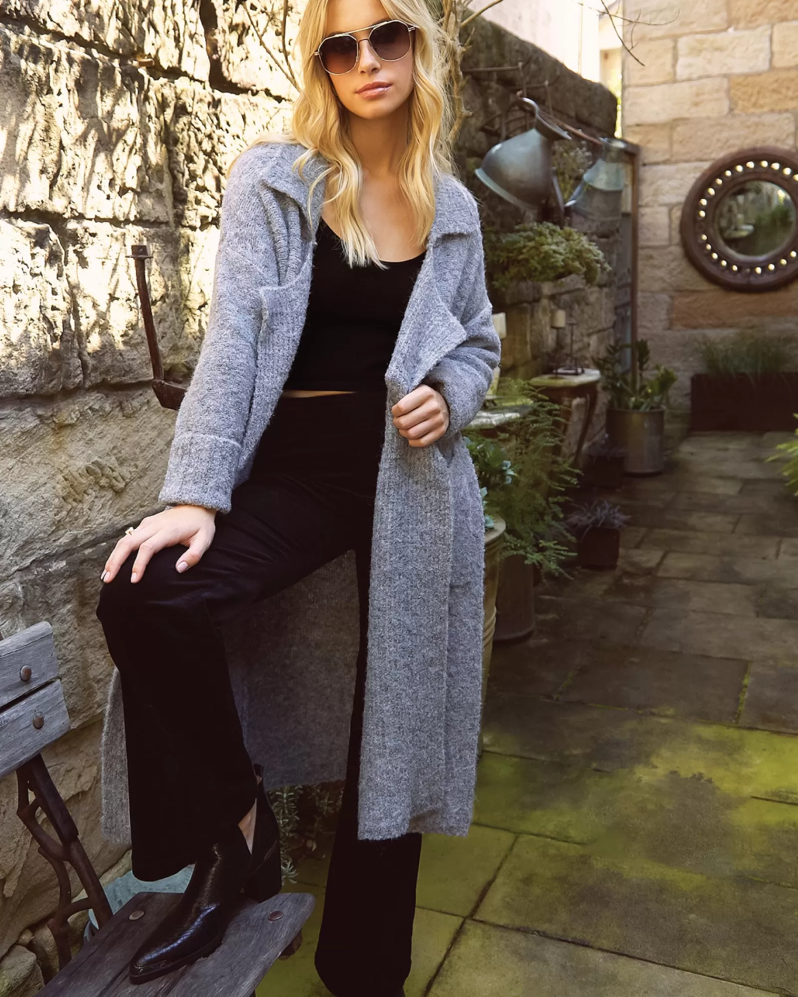 Belle & Bloom Born To Run Sustainable Sweater Coat -