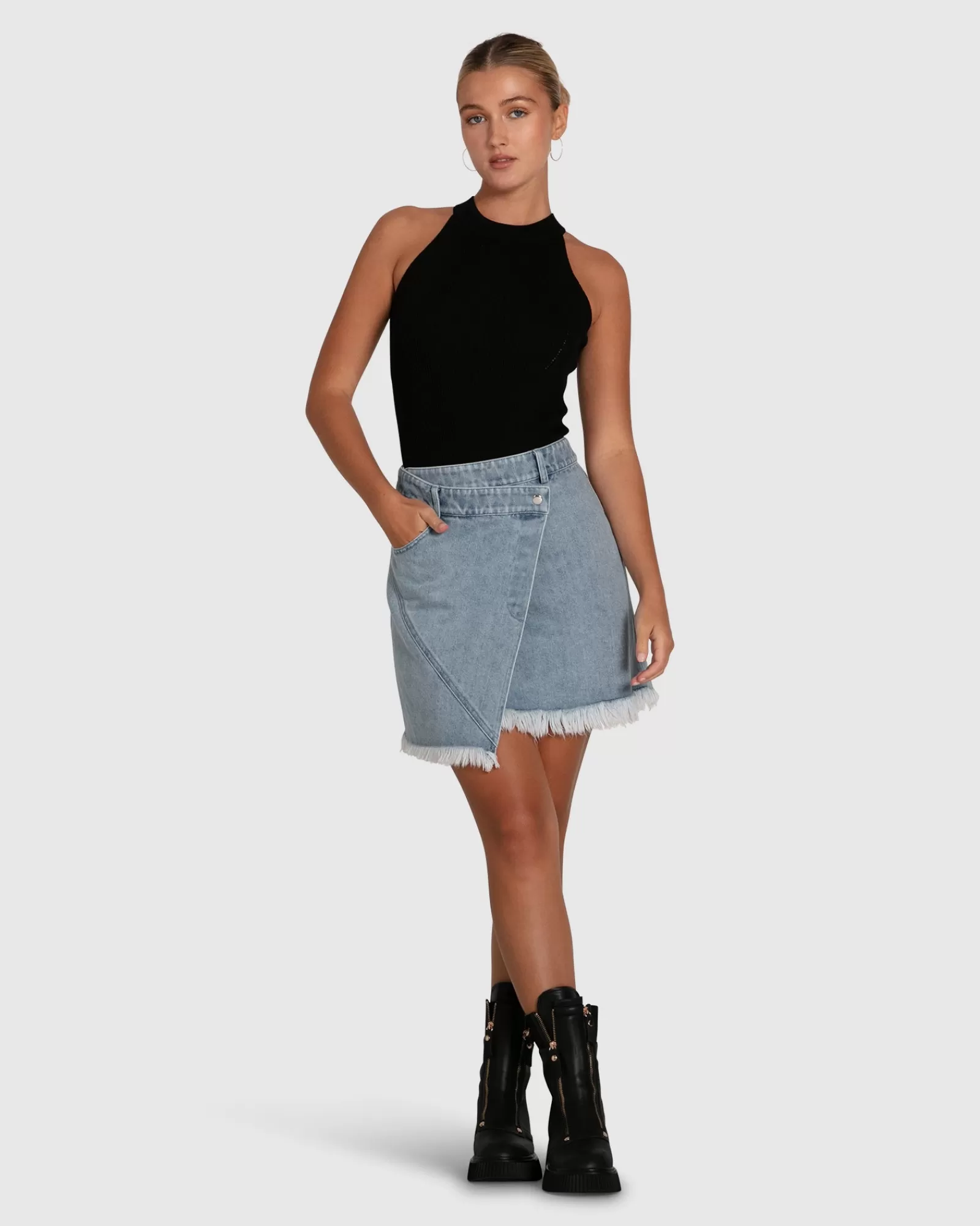 Belle & Bloom Dance With Me Denim Mini Skirt