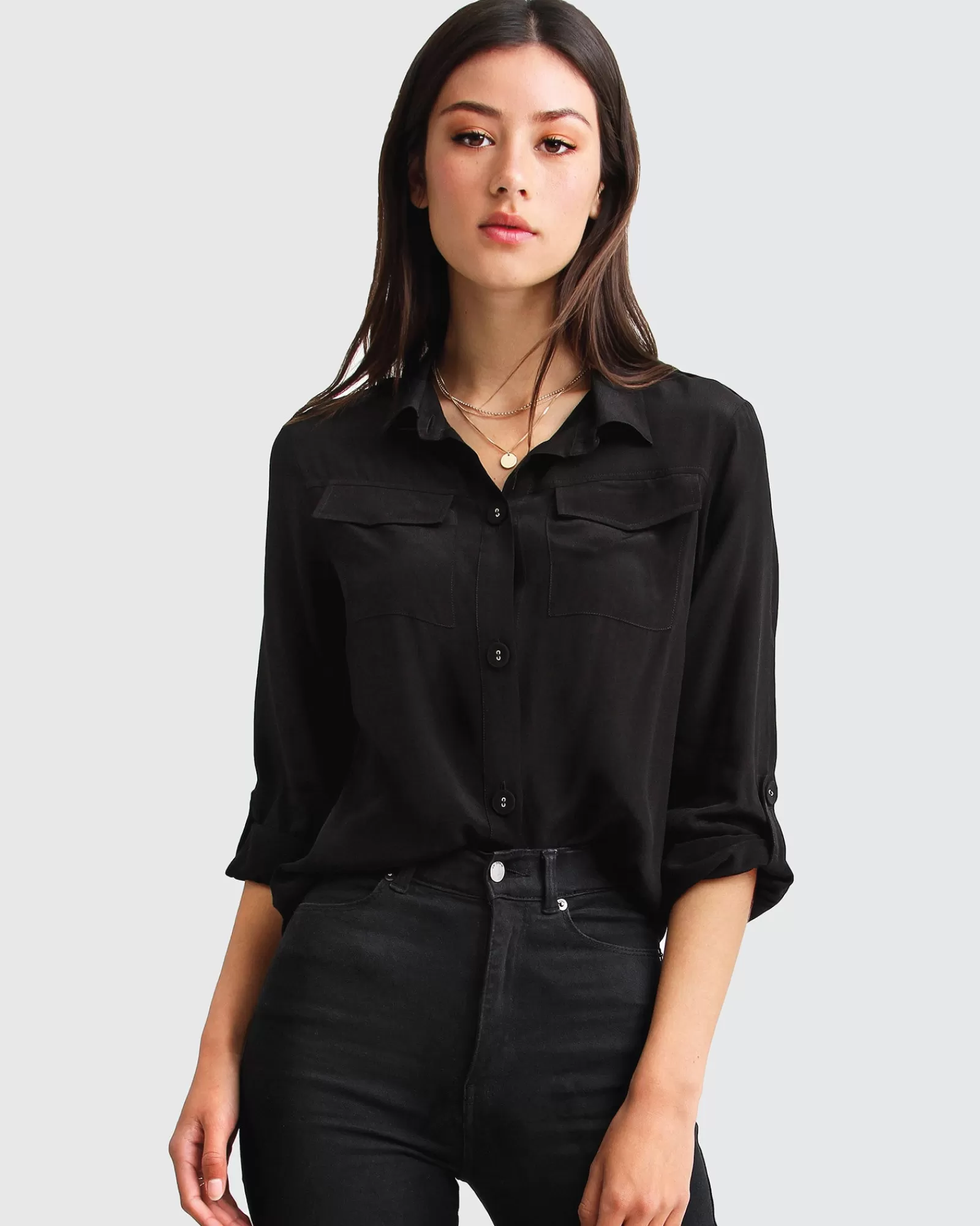 Belle & Bloom Eclipse Rolled Sleeve Blouse -