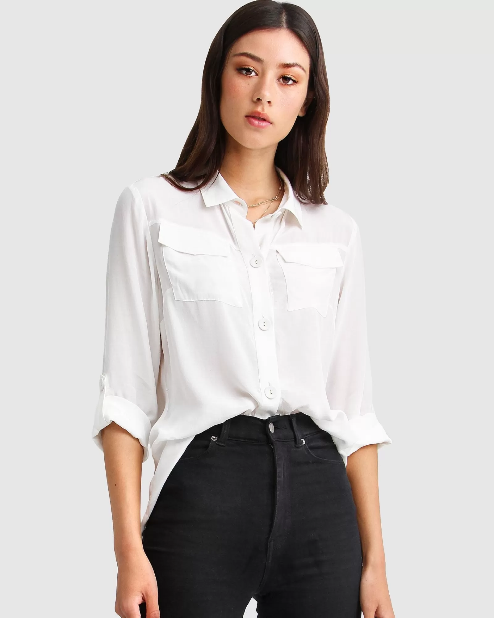 Belle & Bloom Eclipse Rolled Sleeve Blouse -