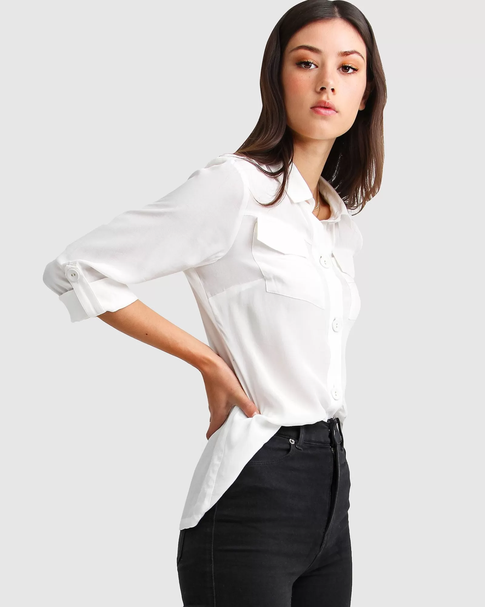 Belle & Bloom Eclipse Rolled Sleeve Blouse -