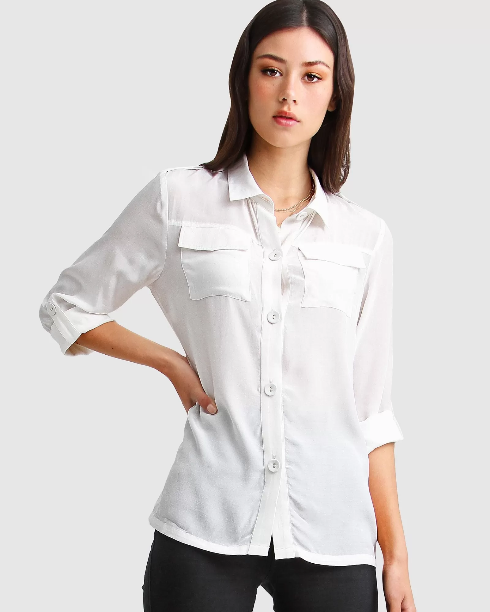 eclipse_rolled_sleeve_blouse__cream_4-3.webp Belle & Bloom Eclipse Rolled Sleeve Blouse -