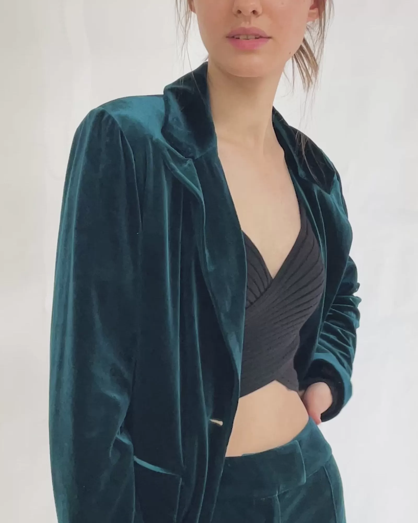 eternity_velvet_blazer__dark_teal_2-3.webp Belle & Bloom Eternity Velvet Blazer - Dark Teal