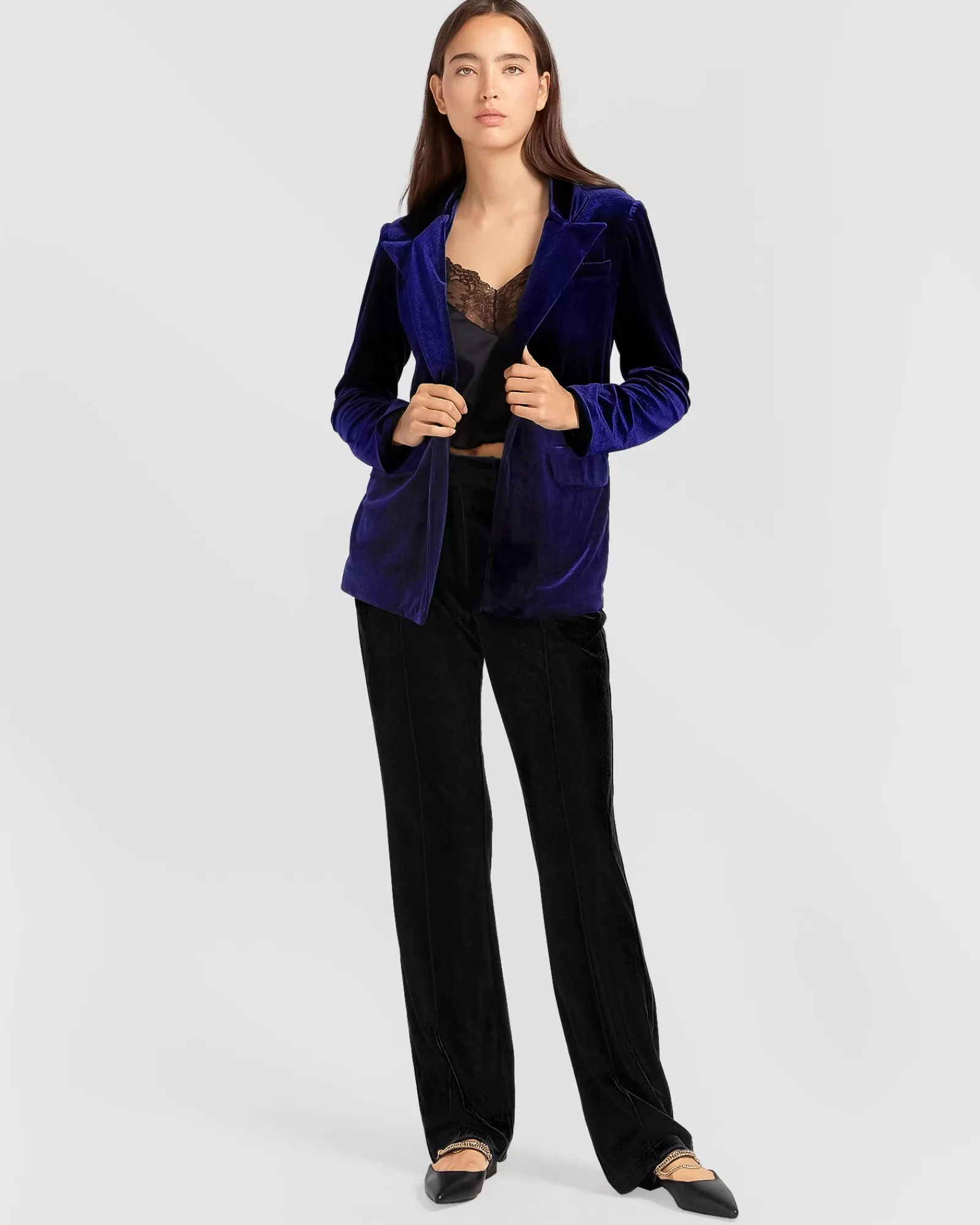 Belle & Bloom Eternity Velvet Blazer - Royal Blue