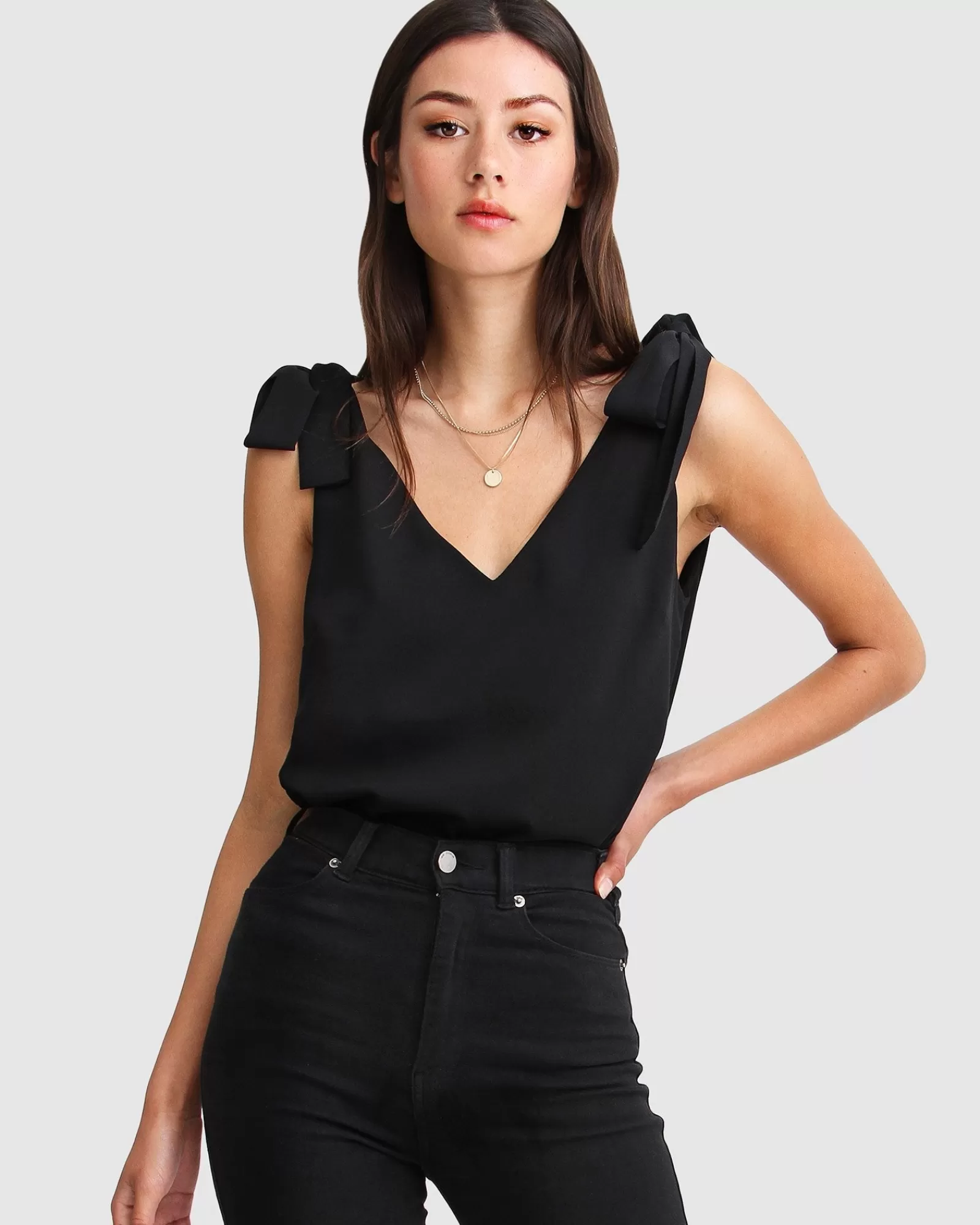 Belle & Bloom Feel For You V-Neck Top - Black