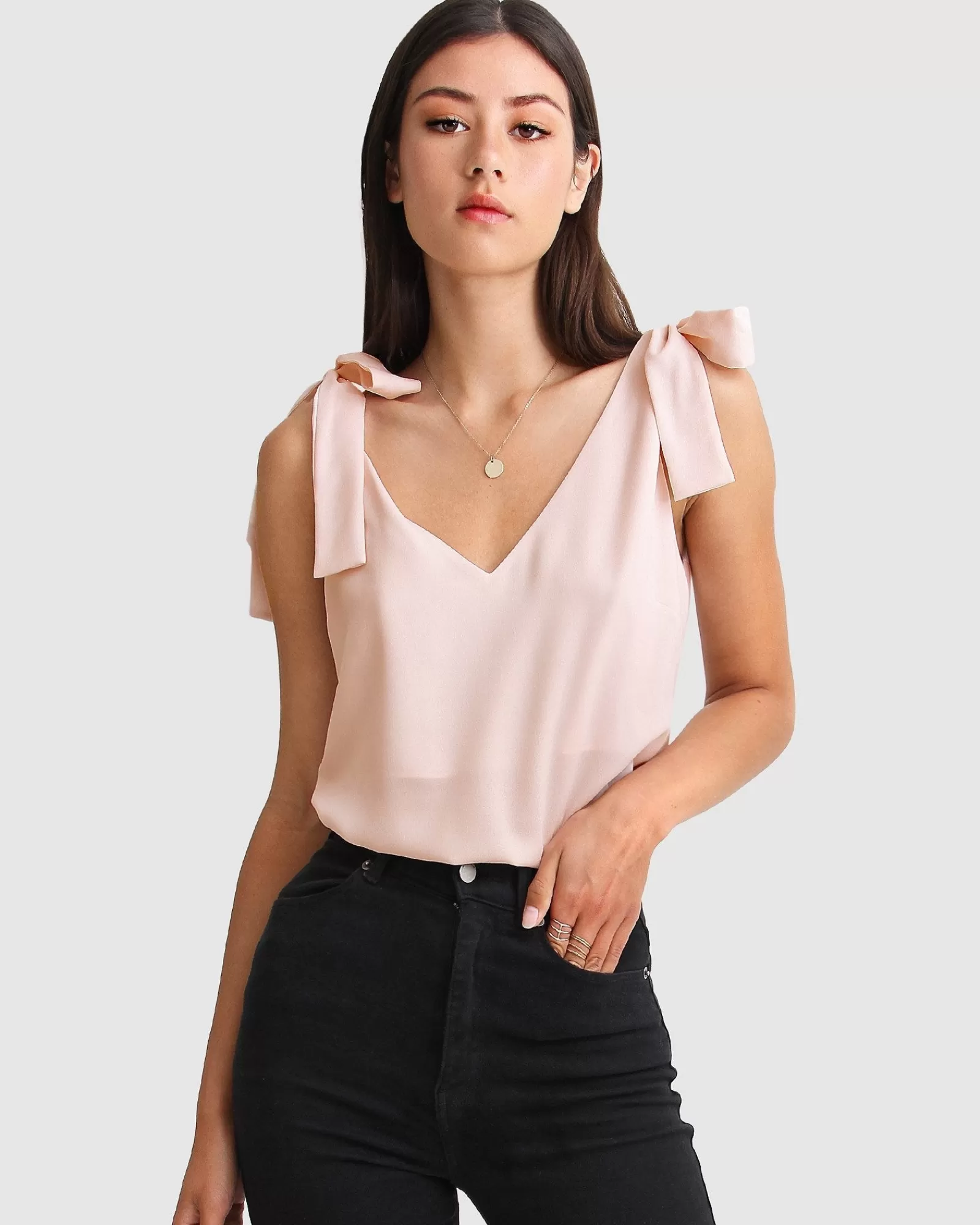 Belle & Bloom Feel For You V-Neck Top - Blush