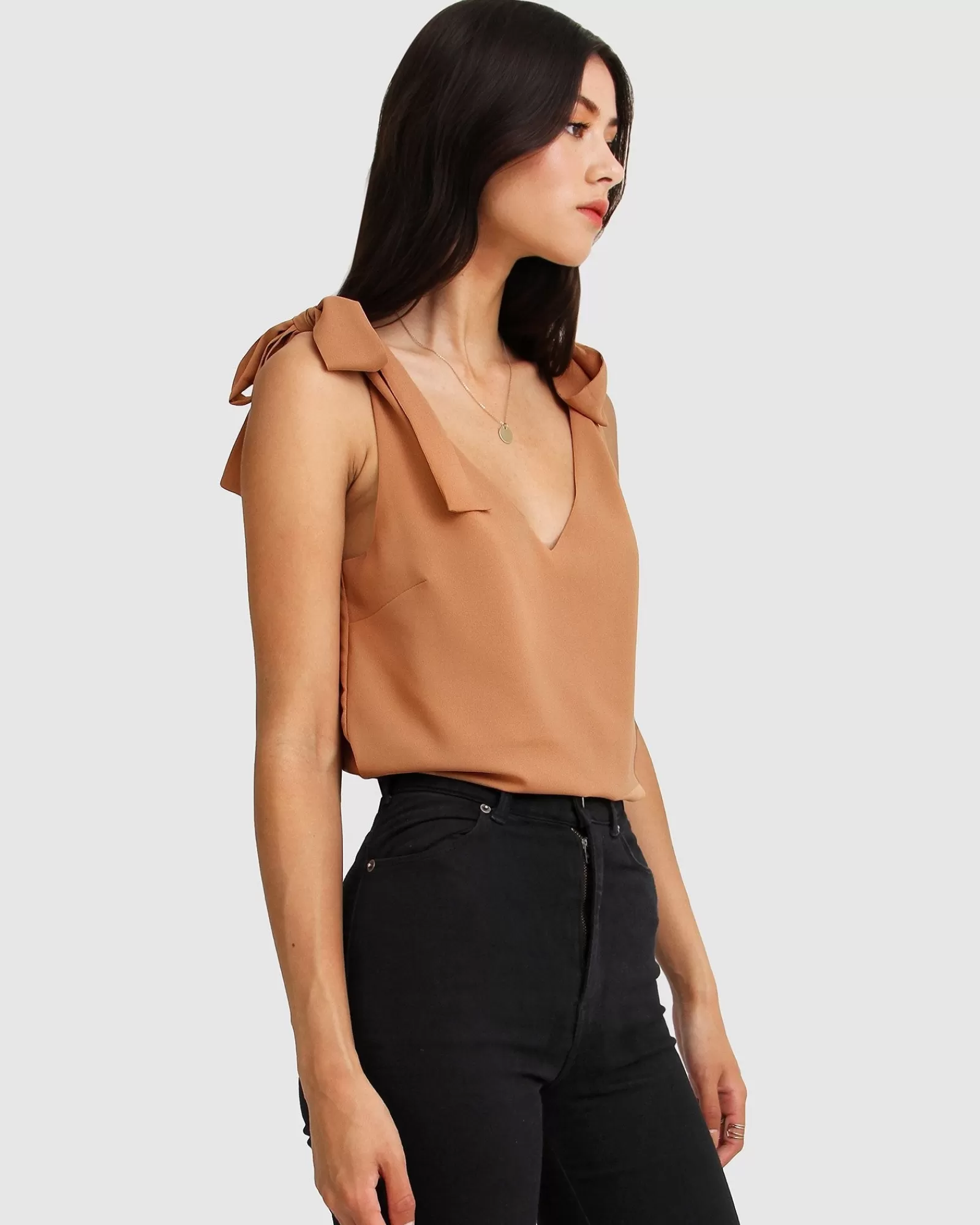 Belle & Bloom Feel For You V-Neck Top - Camel