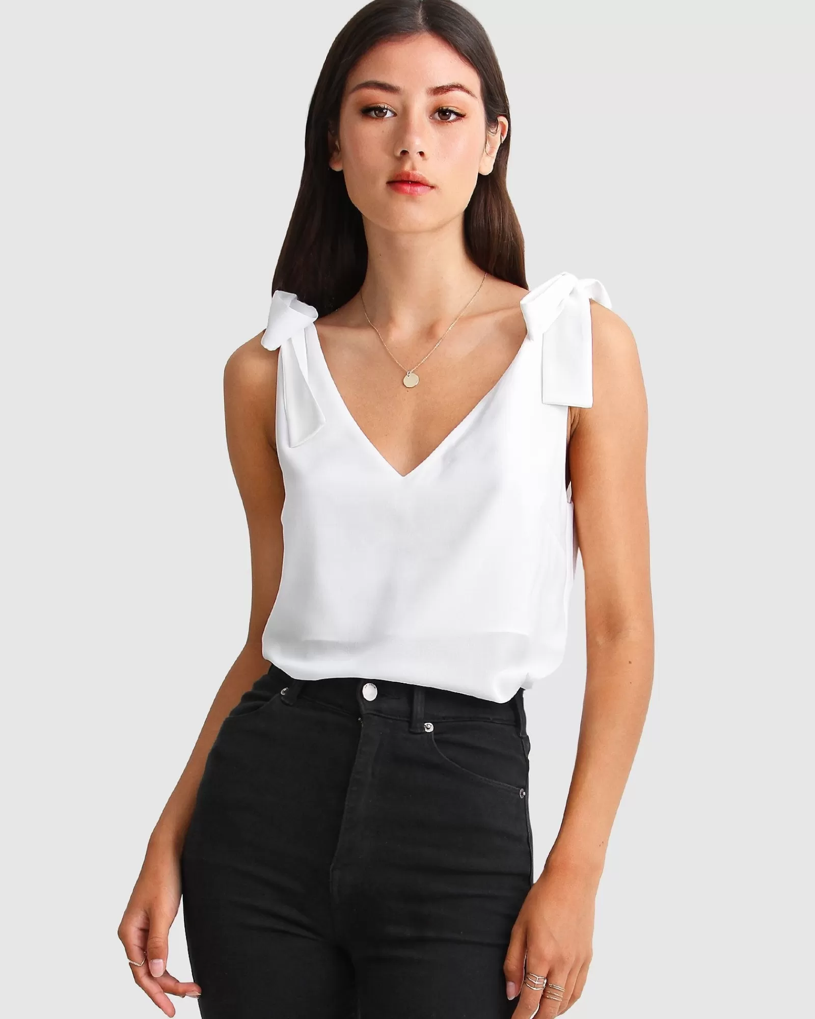 Belle & Bloom Feel For You V-Neck Top - White