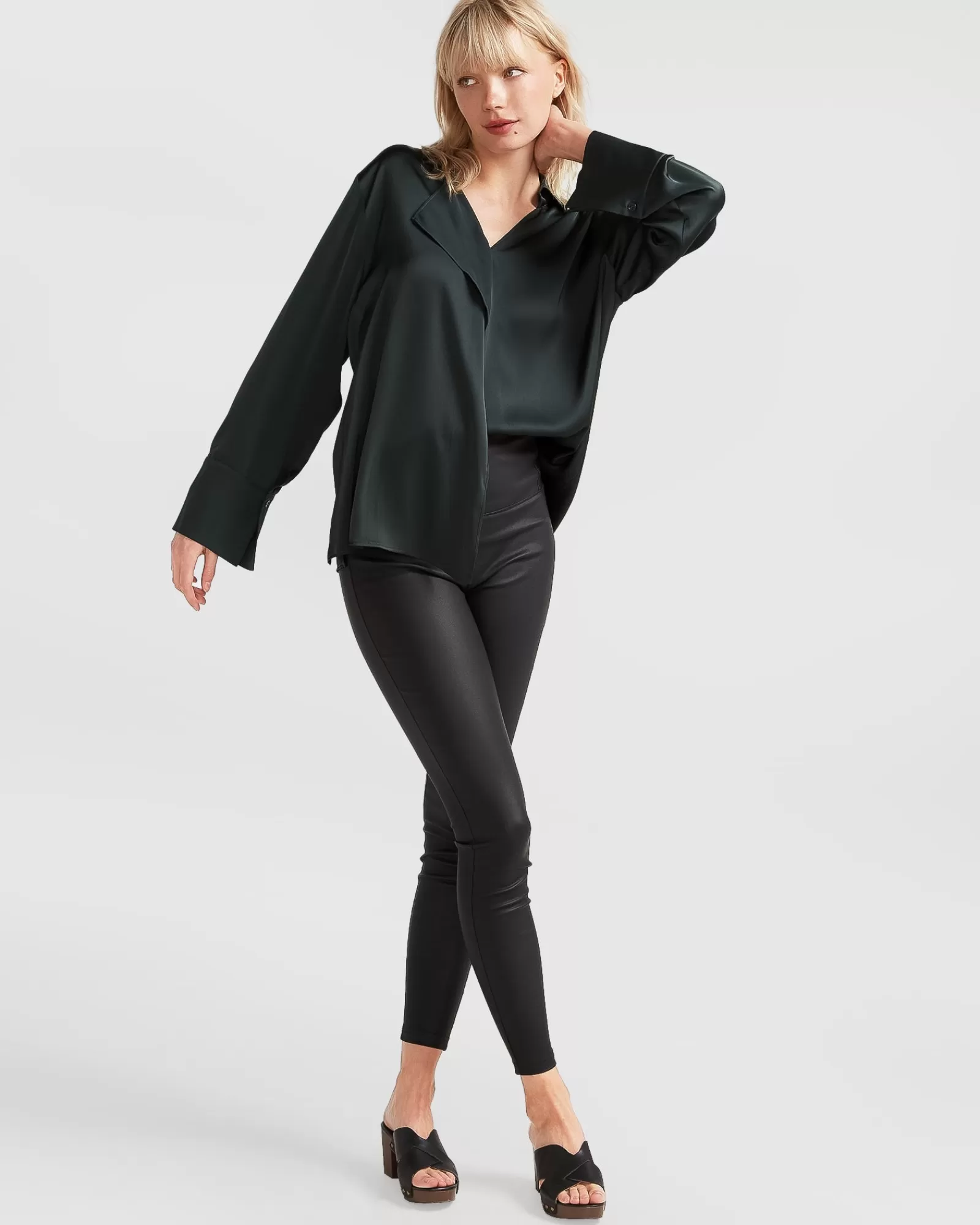 Belle & Bloom Gemini Waterfall Shirt - Dark Green