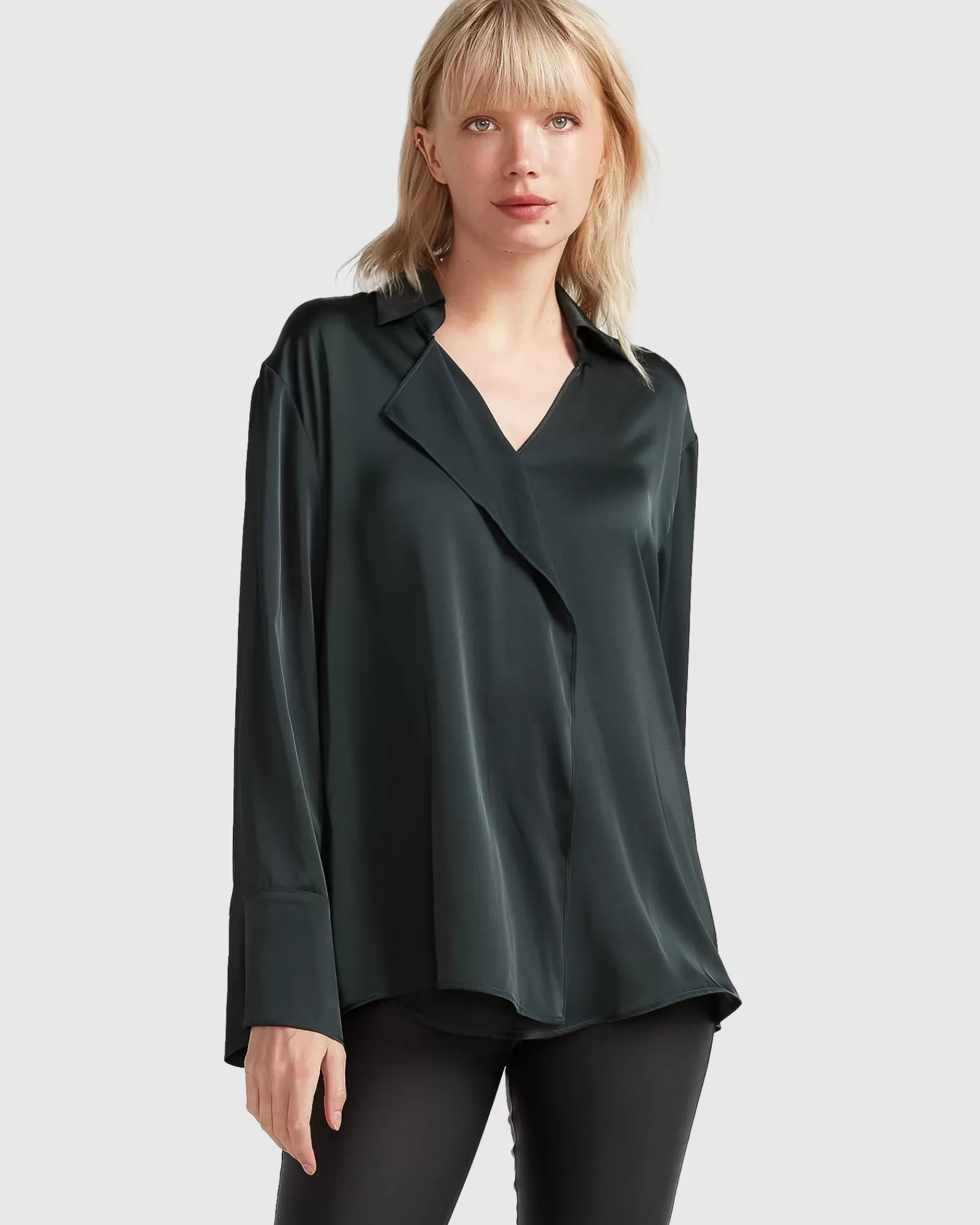 Belle & Bloom Gemini Waterfall Shirt - Dark Green