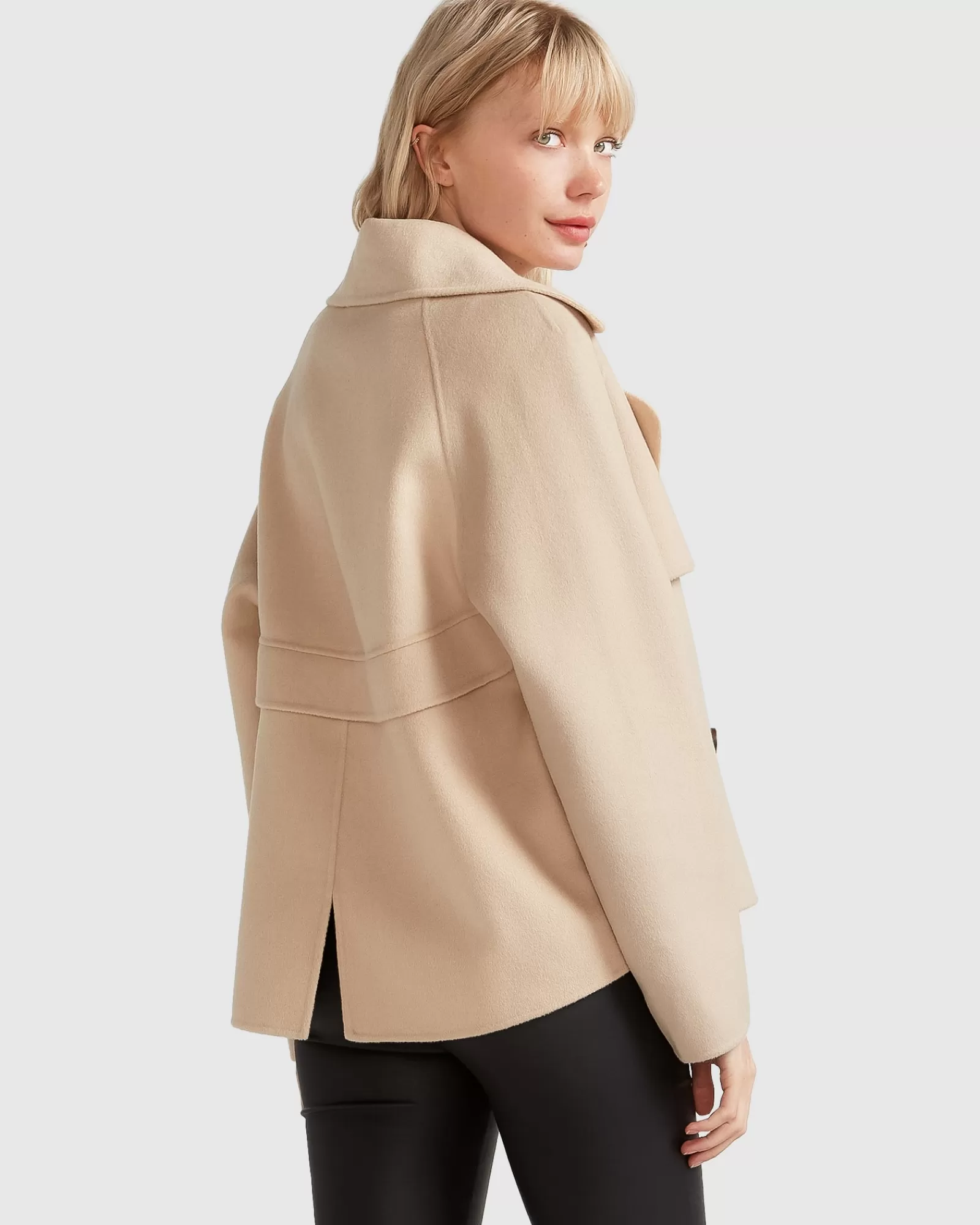 im_yours_wool_blend_peacoat__pale_oat_2.webp Belle & Bloom I'm Yours Wool Blend Peacoat - Pale Oat