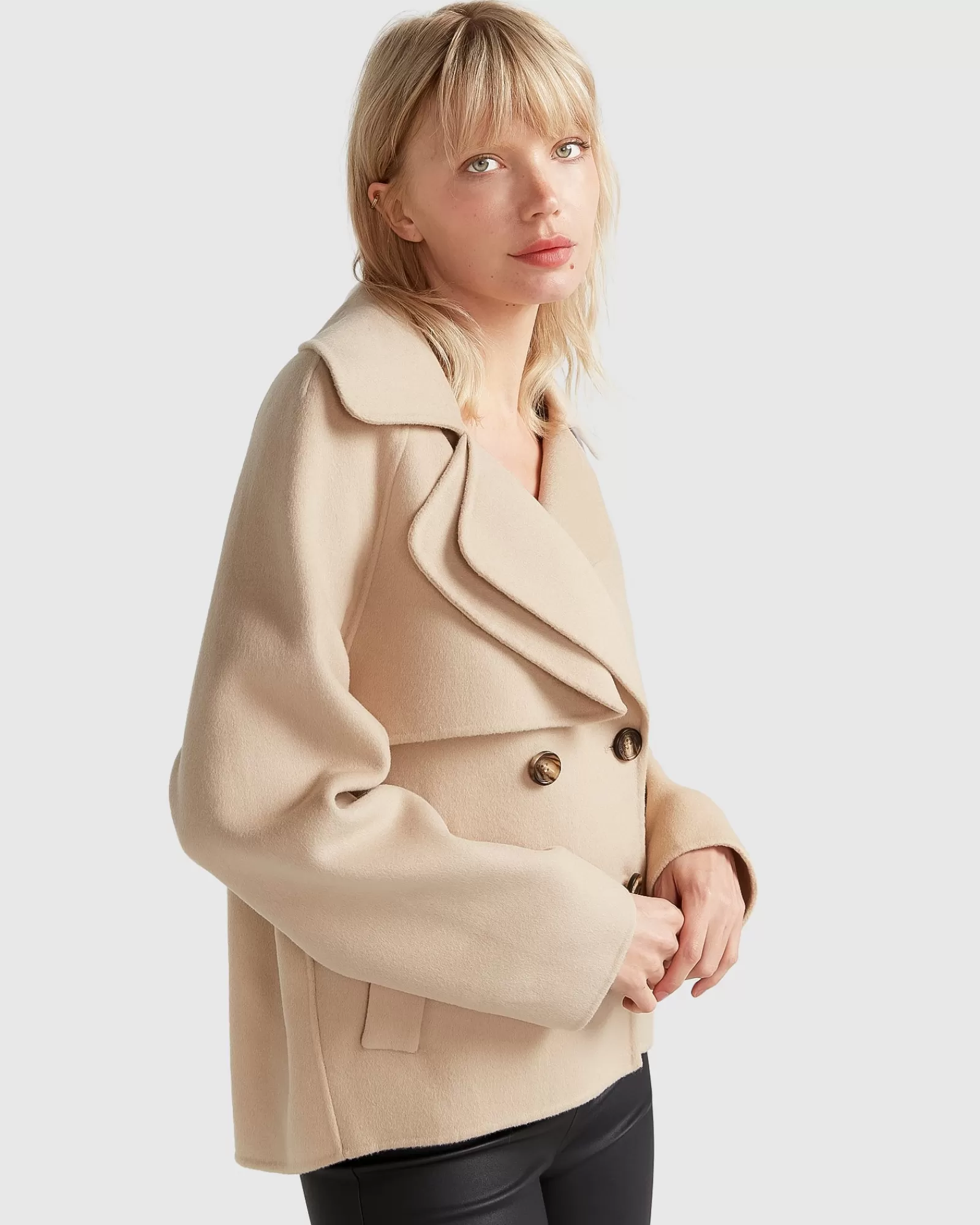 im_yours_wool_blend_peacoat__pale_oat_4.webp Belle & Bloom I'm Yours Wool Blend Peacoat - Pale Oat