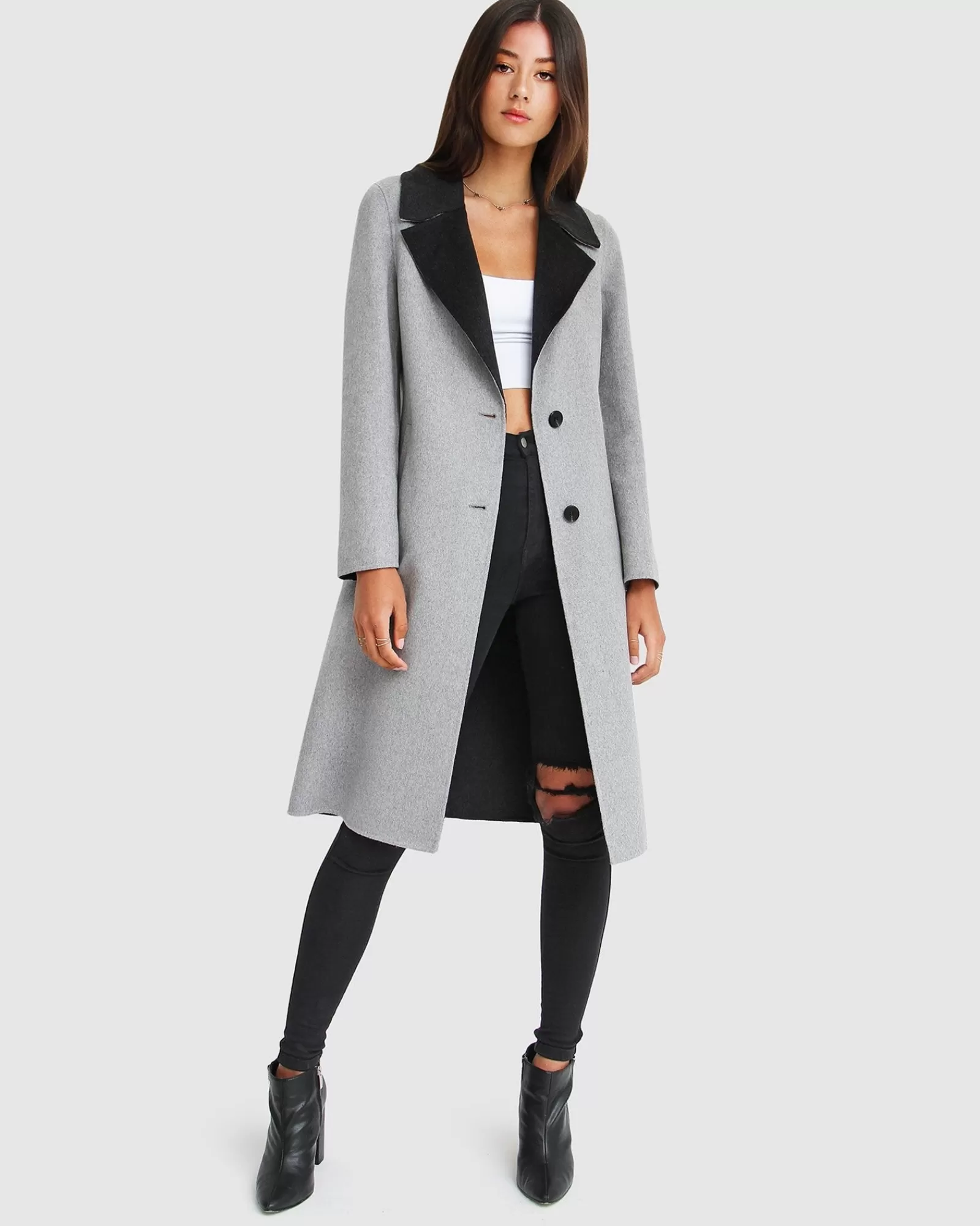 Belle & Bloom Lexington Two-Tone Wool Blend Coat - Grey