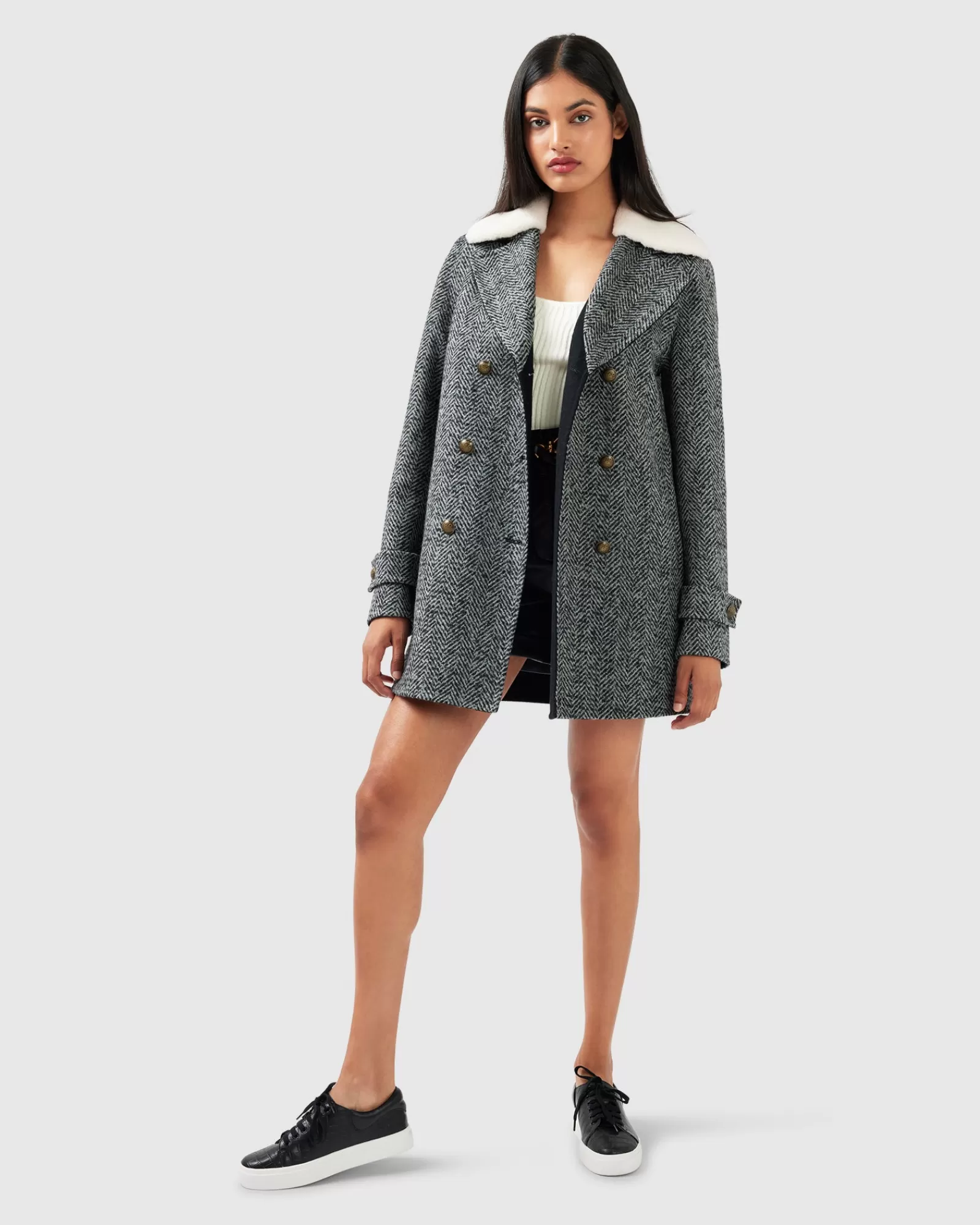 Belle & Bloom Liberty Sherpa Collar Wool Blend Coat -