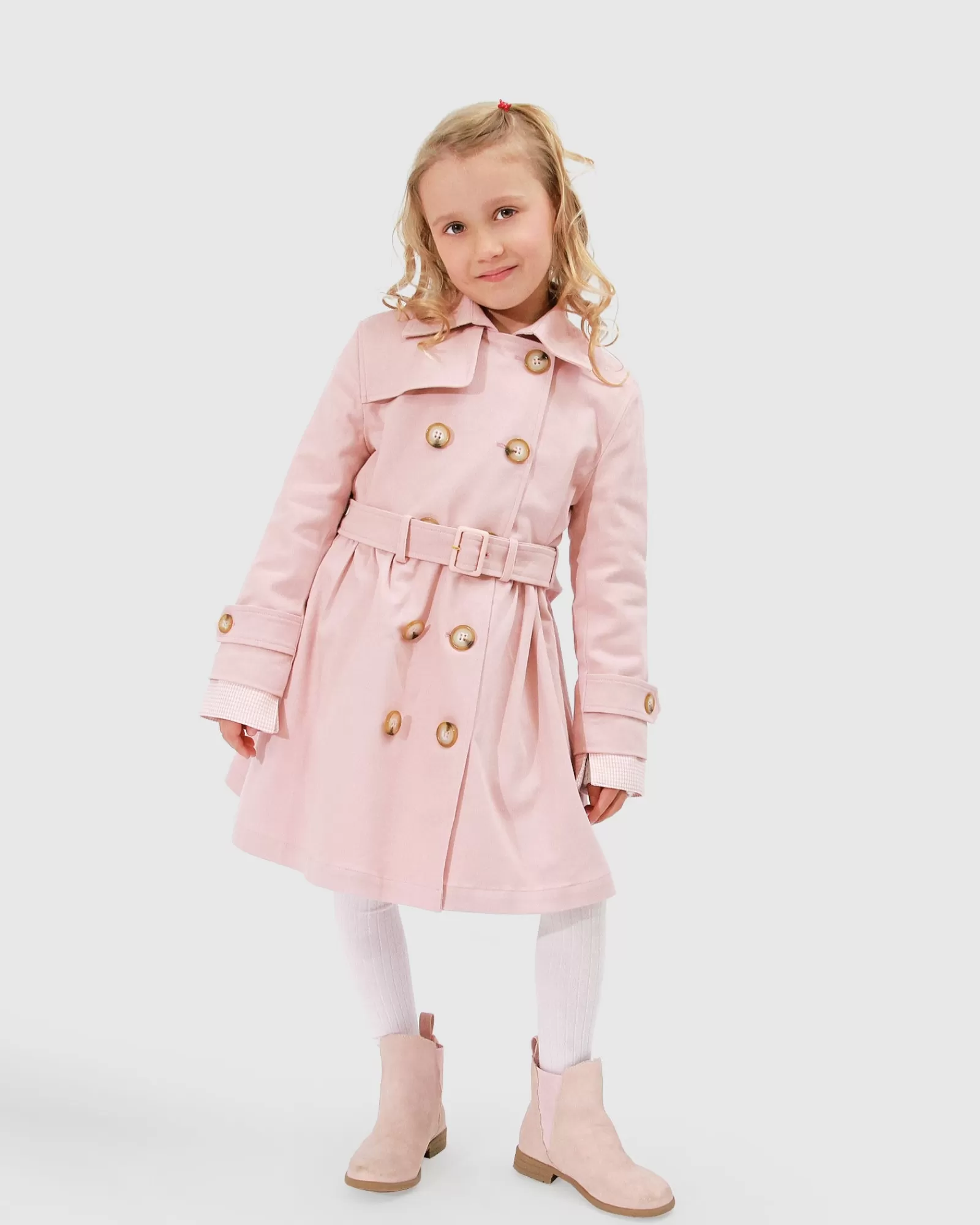 Belle & Bloom Miss Sunshine Trench Coat - Blush Pink