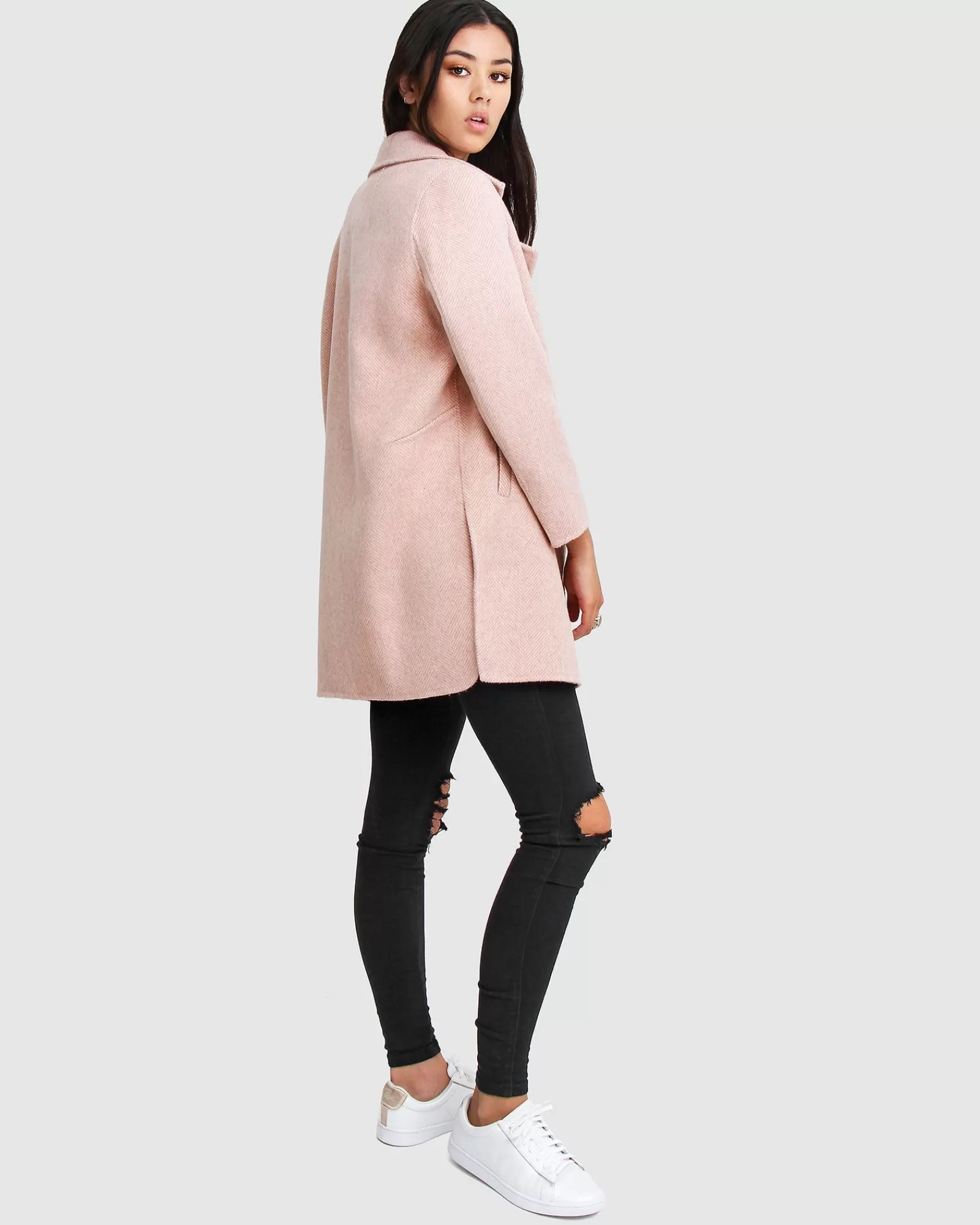 Belle & Bloom NEW FIT Ex-Boyfriend Wool Blend Oversized Jacket - Blush