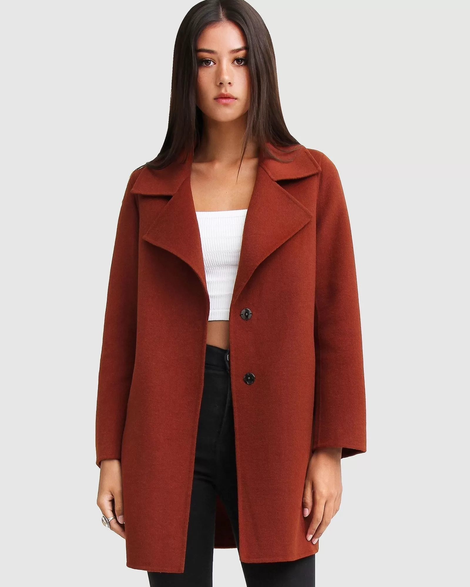 Belle & Bloom NEW FIT Ex-Boyfriend Wool Blend Oversized Jacket - Caramel