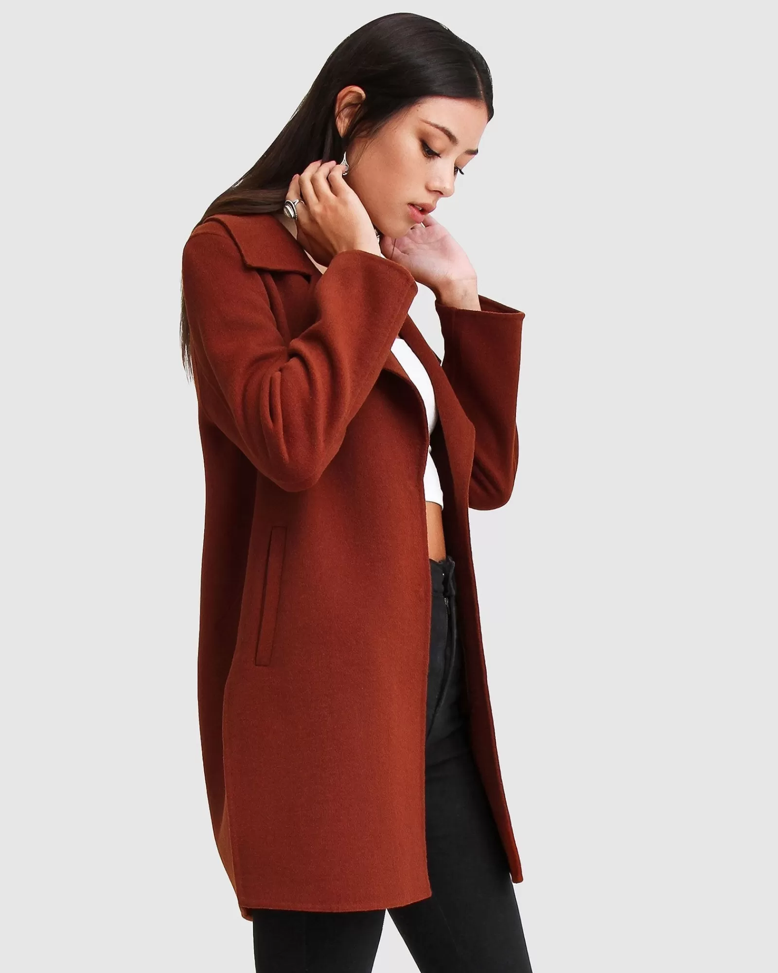Belle & Bloom NEW FIT Ex-Boyfriend Wool Blend Oversized Jacket - Caramel