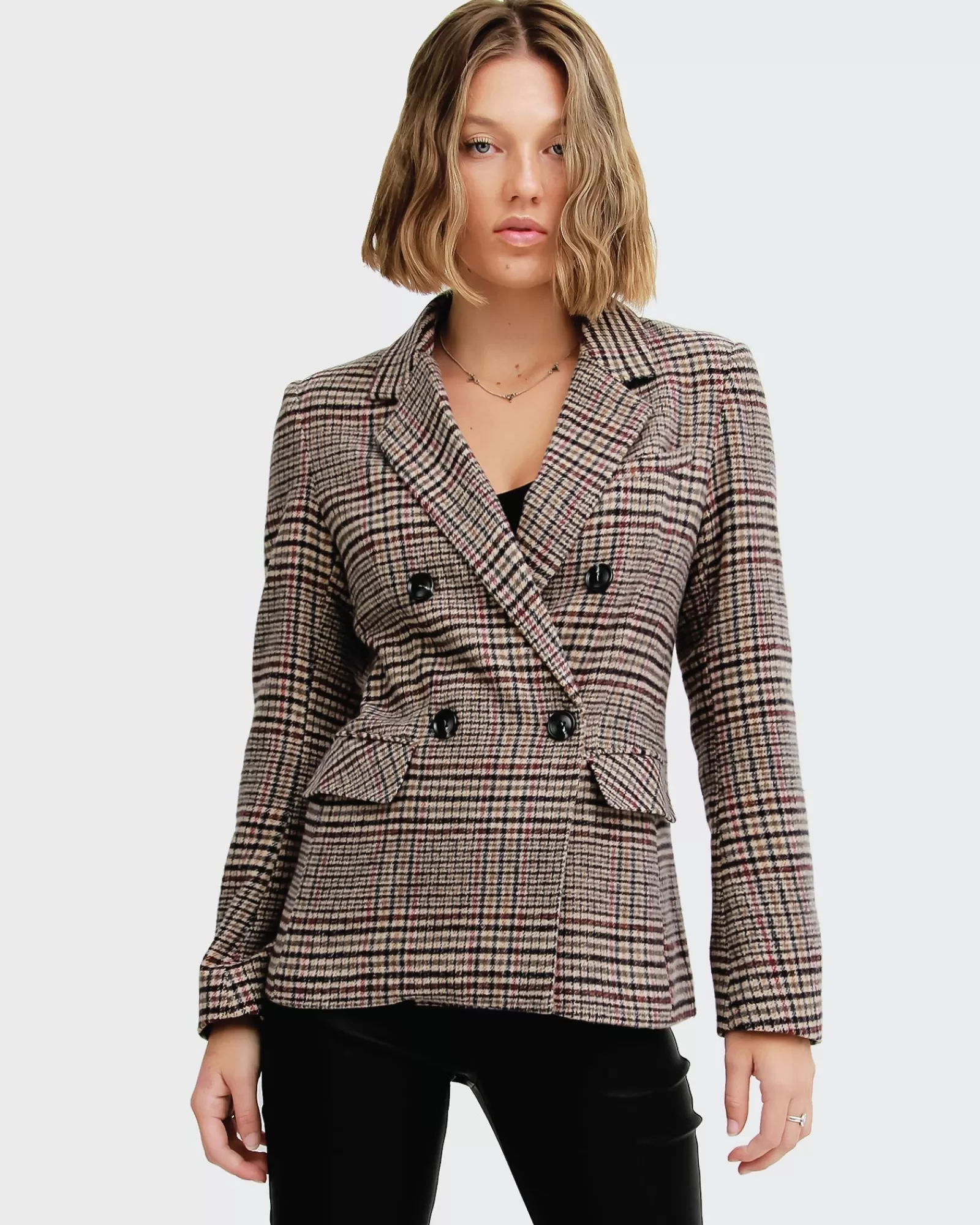 Belle & Bloom Piccadilly Wool Blend Plaid Blazer -