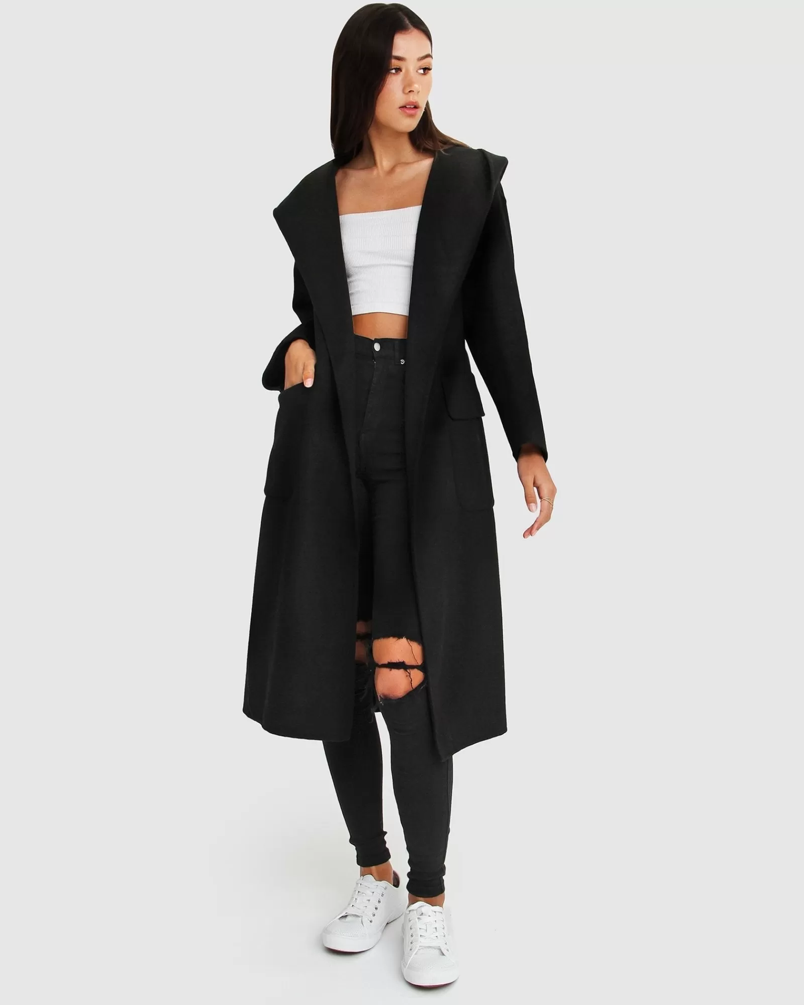 Belle & Bloom Runaway Wool Blend Robe Coat -