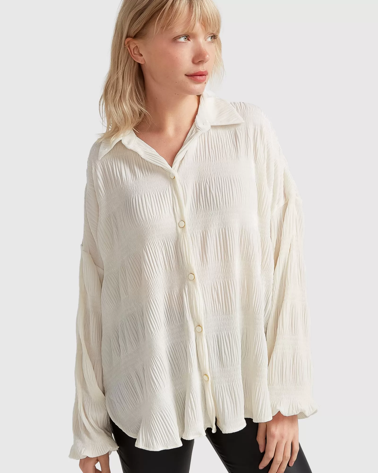 Belle & Bloom Serenade Velvet Plisse Shirt -