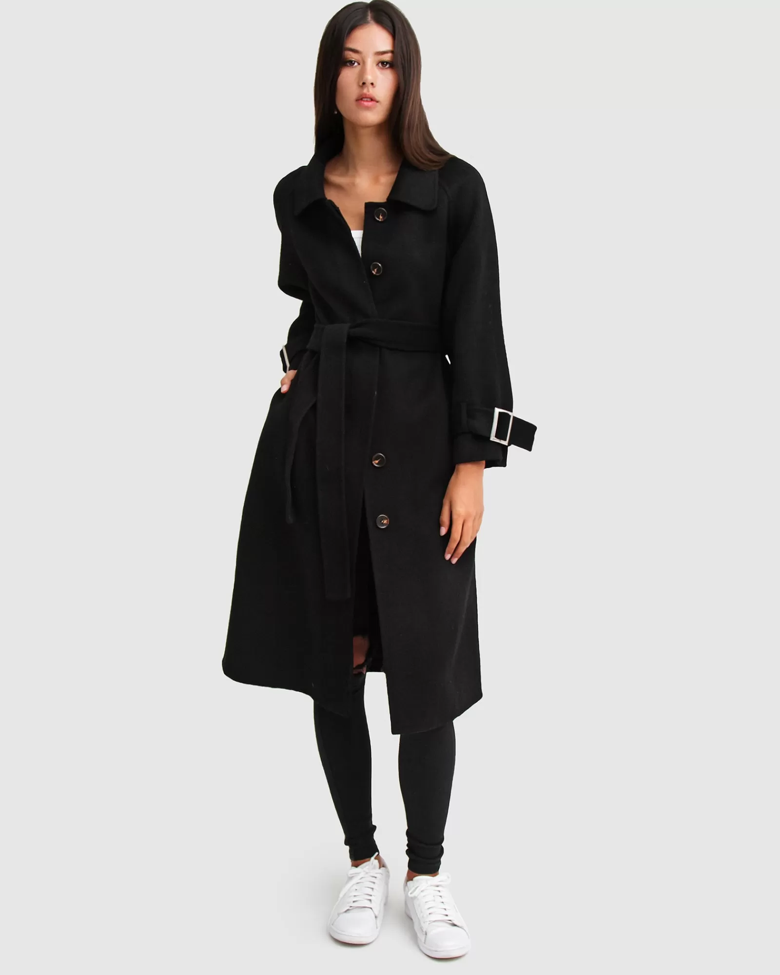 Belle & Bloom Shore To Shore Belted Wool Coat -