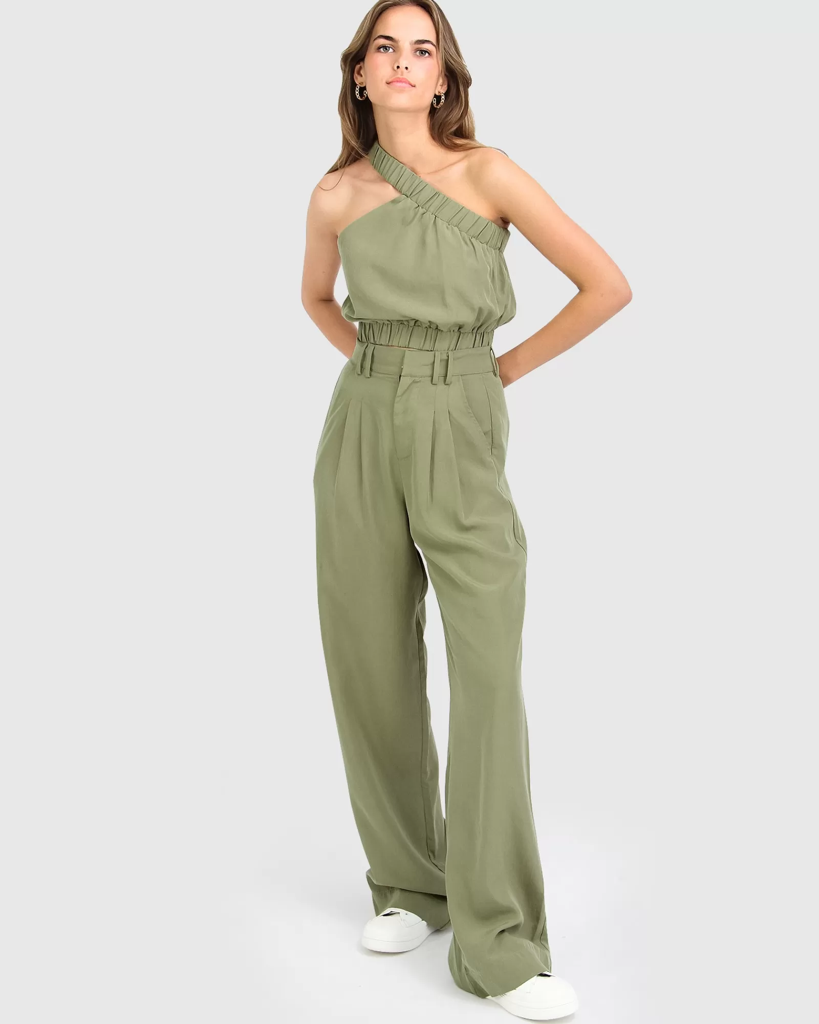 Belle & Bloom State of Play Wide Leg Pant - Army Green