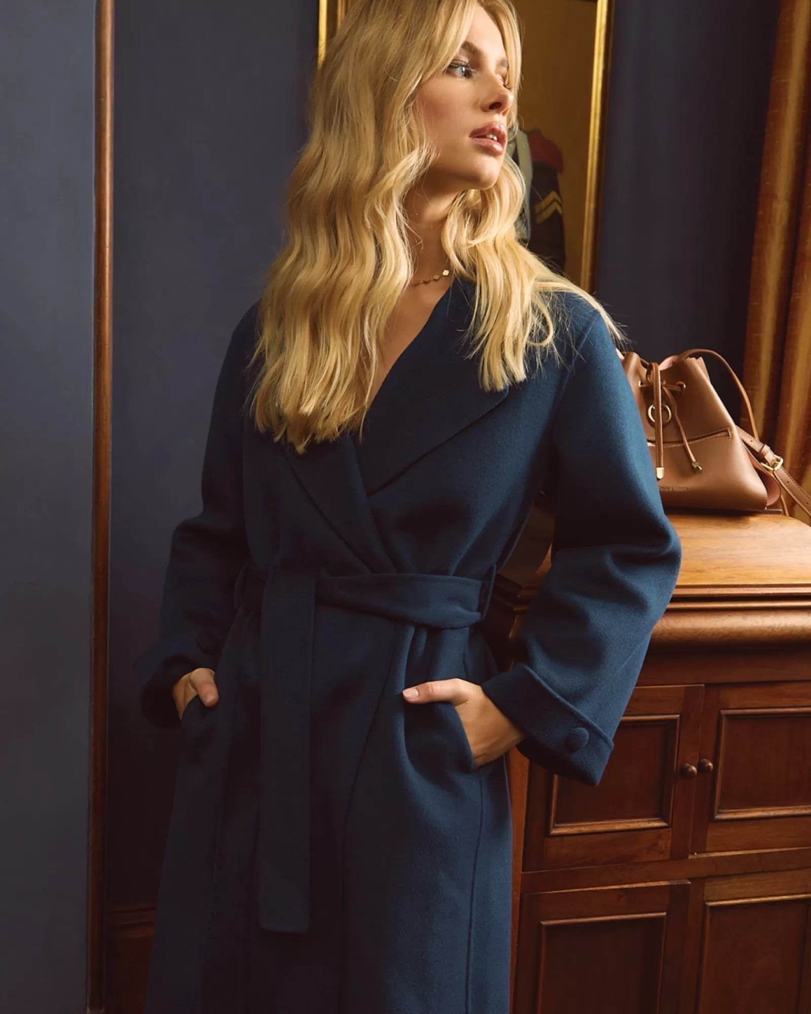 Belle & Bloom Stay Wild Oversized Wool Coat - Dark Teal