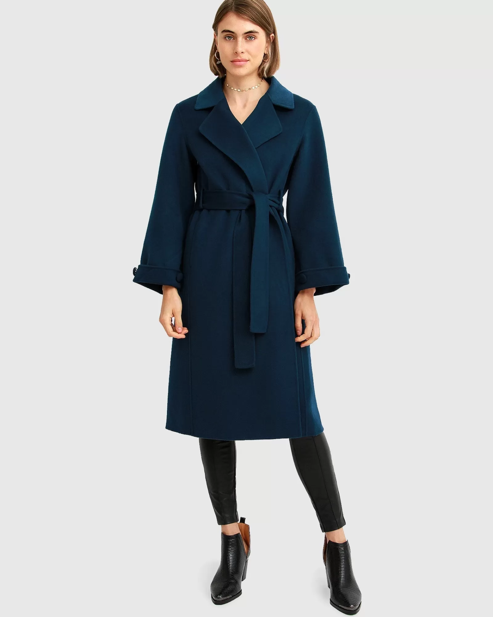 Belle & Bloom Stay Wild Oversized Wool Coat - Dark Teal