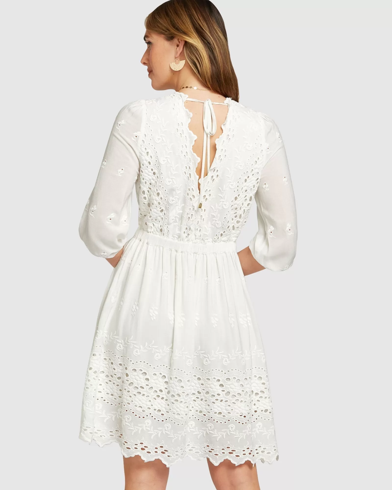 Belle & Bloom Sweet Talk Eyelet Mini Dress -