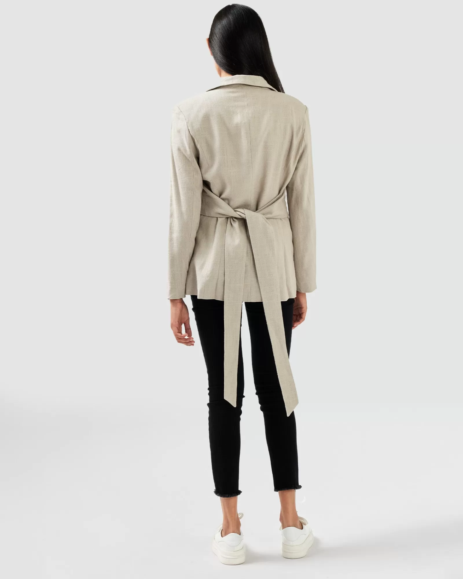 Belle & Bloom Synergy Wrap Blazer - Warm Grey