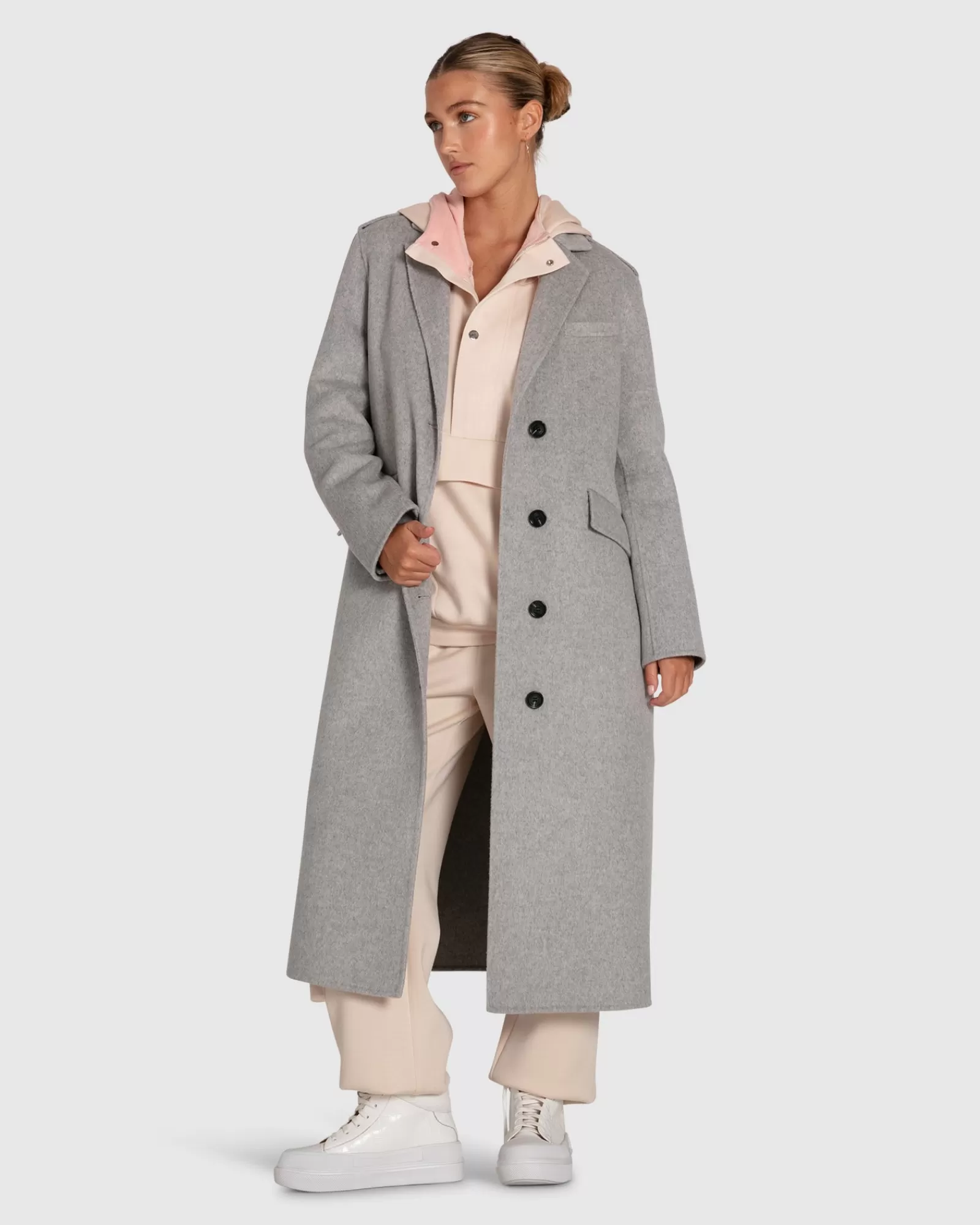 Belle & Bloom Tainted Love Longline Coat - Grey Marle