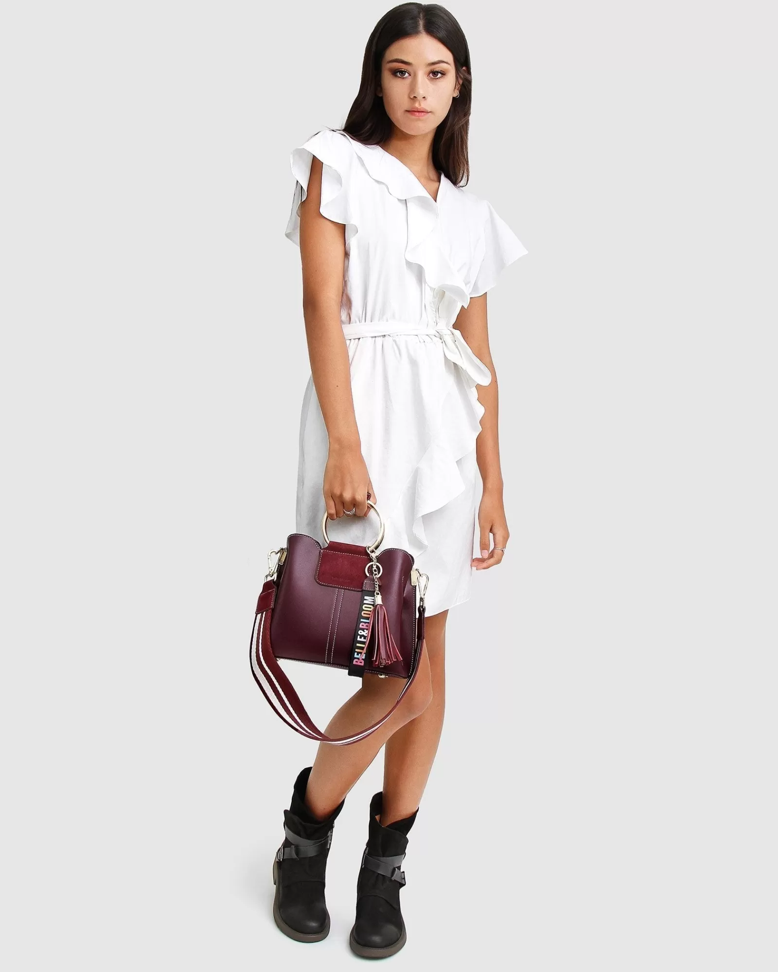Belle & Bloom Twilight Leather Cross-Body Bag - Merlot
