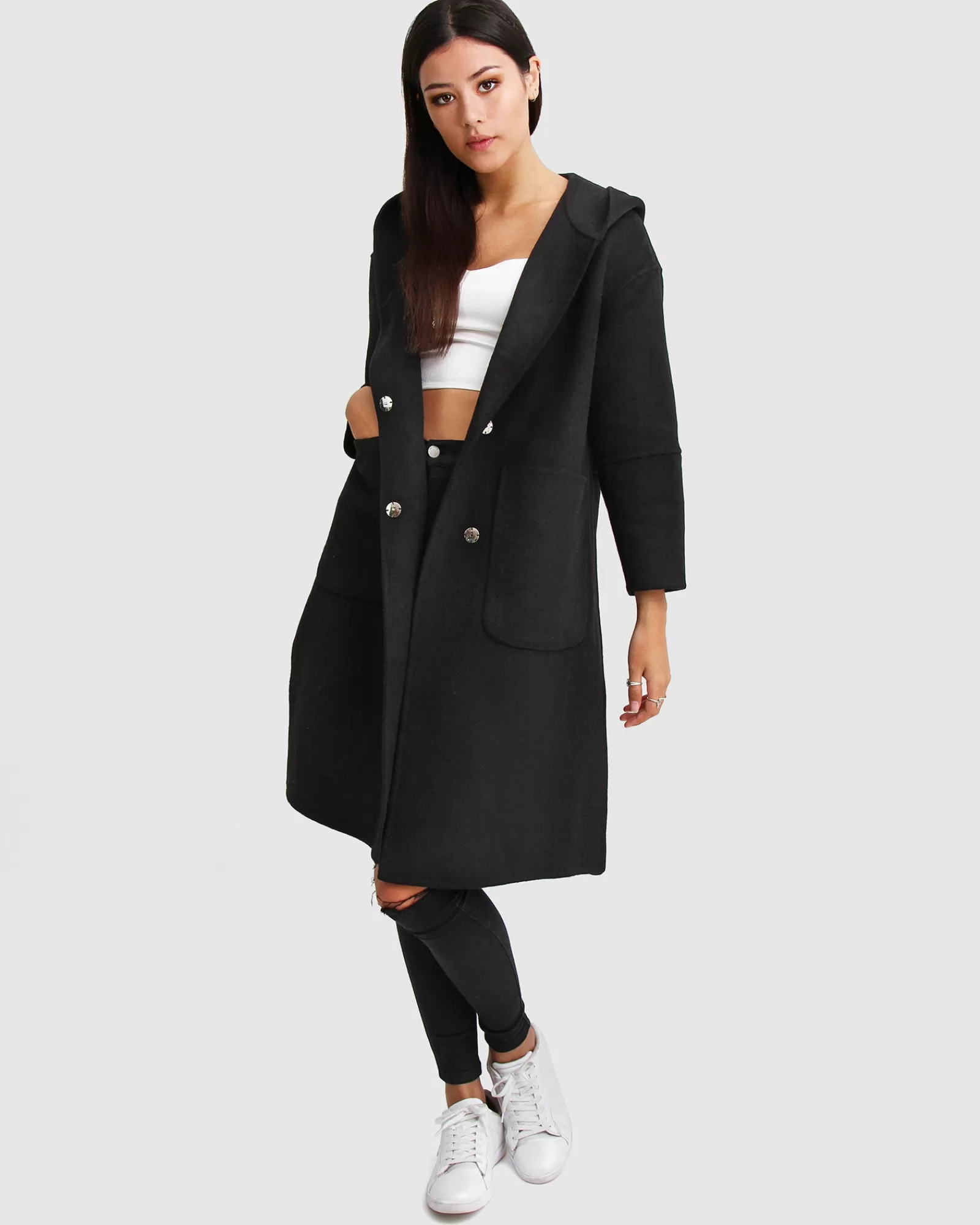 Belle & Bloom Walk This Way Wool Blend Oversized Coat -