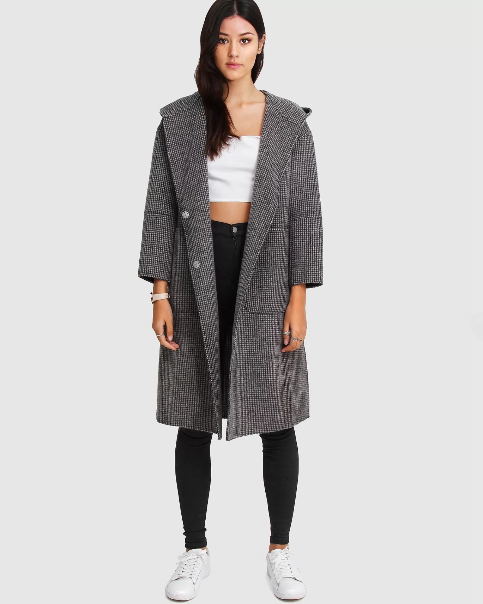 Belle & Bloom Walk This Way Wool Blend Oversized Coat -