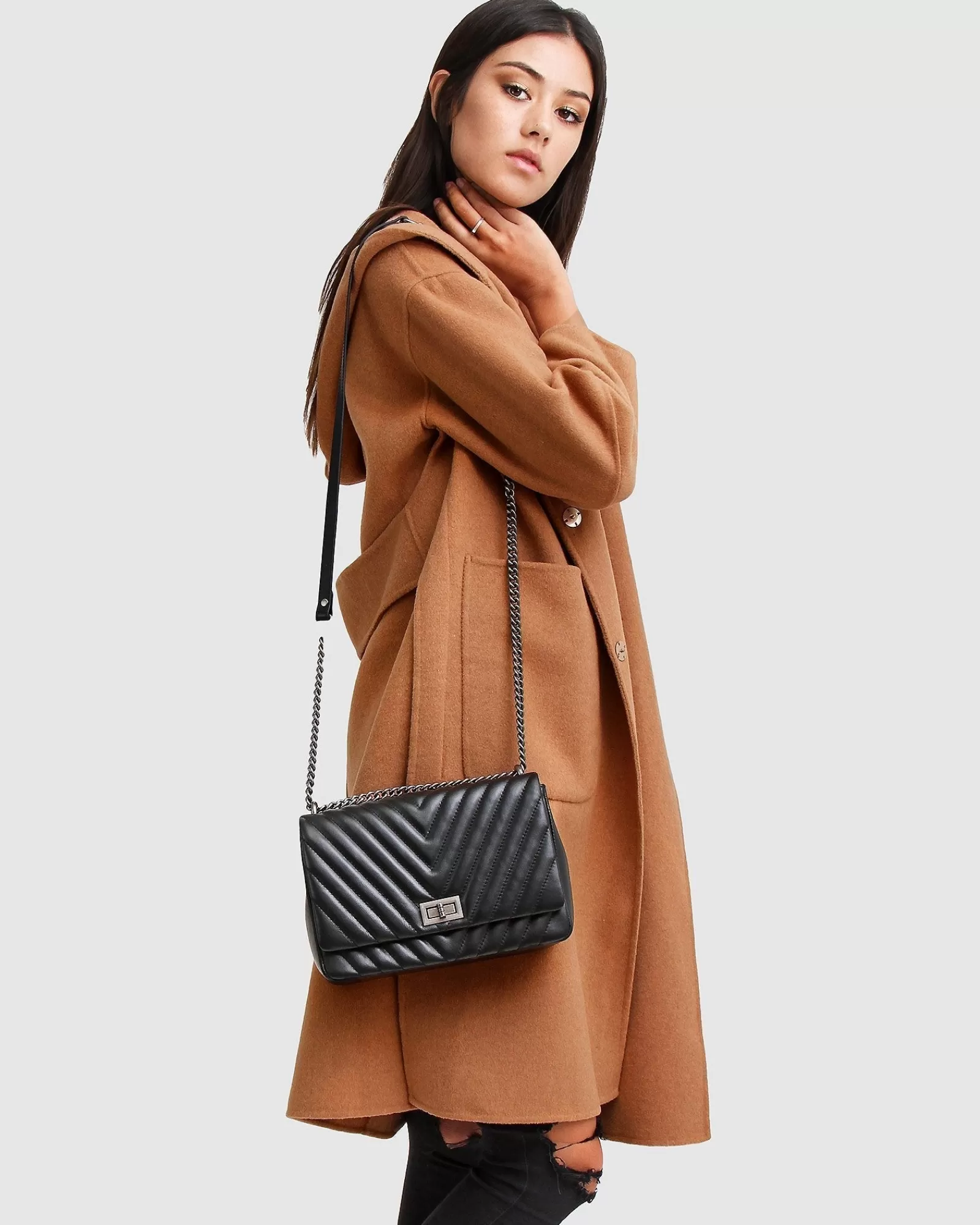 Belle & Bloom Walk This Way Wool Blend Oversized Coat -