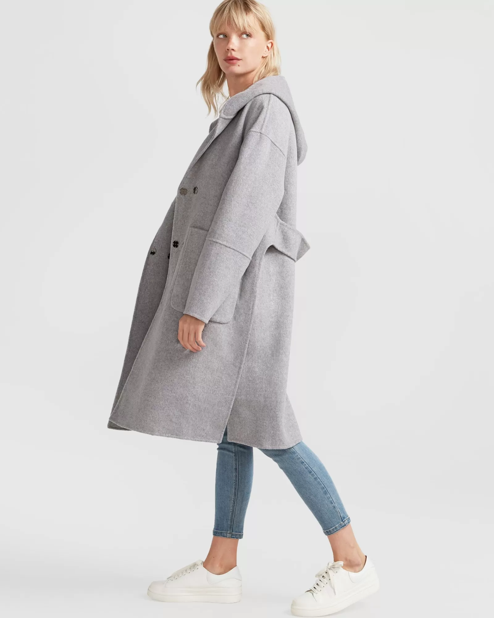 Belle & Bloom Walk This Way Wool Blend Oversized Coat -