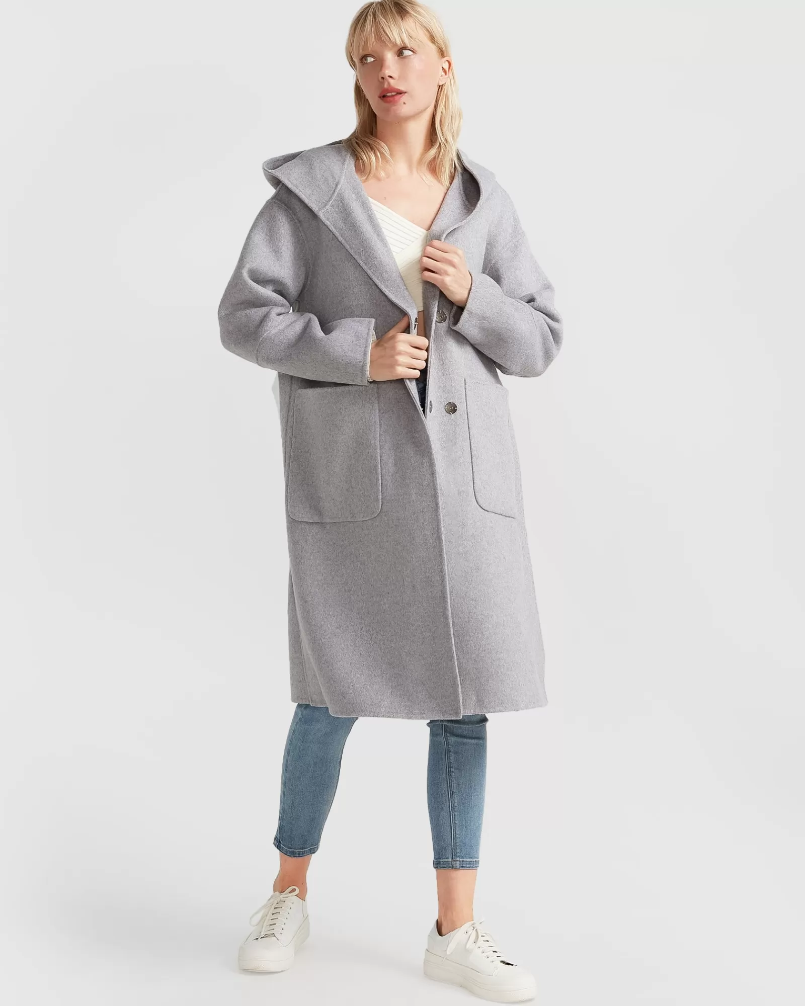 Belle & Bloom Walk This Way Wool Blend Oversized Coat -