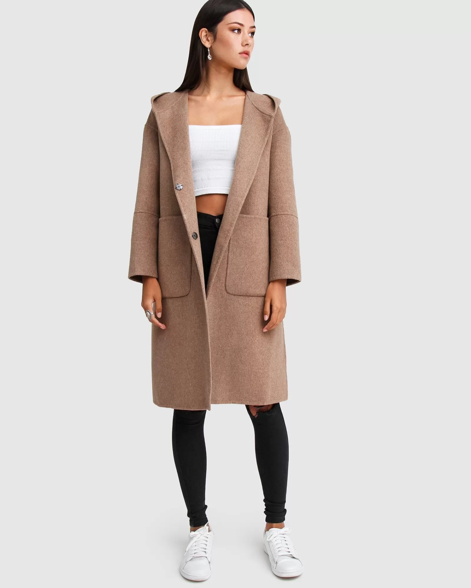 Belle & Bloom Walk This Way Wool Blend Oversized C -