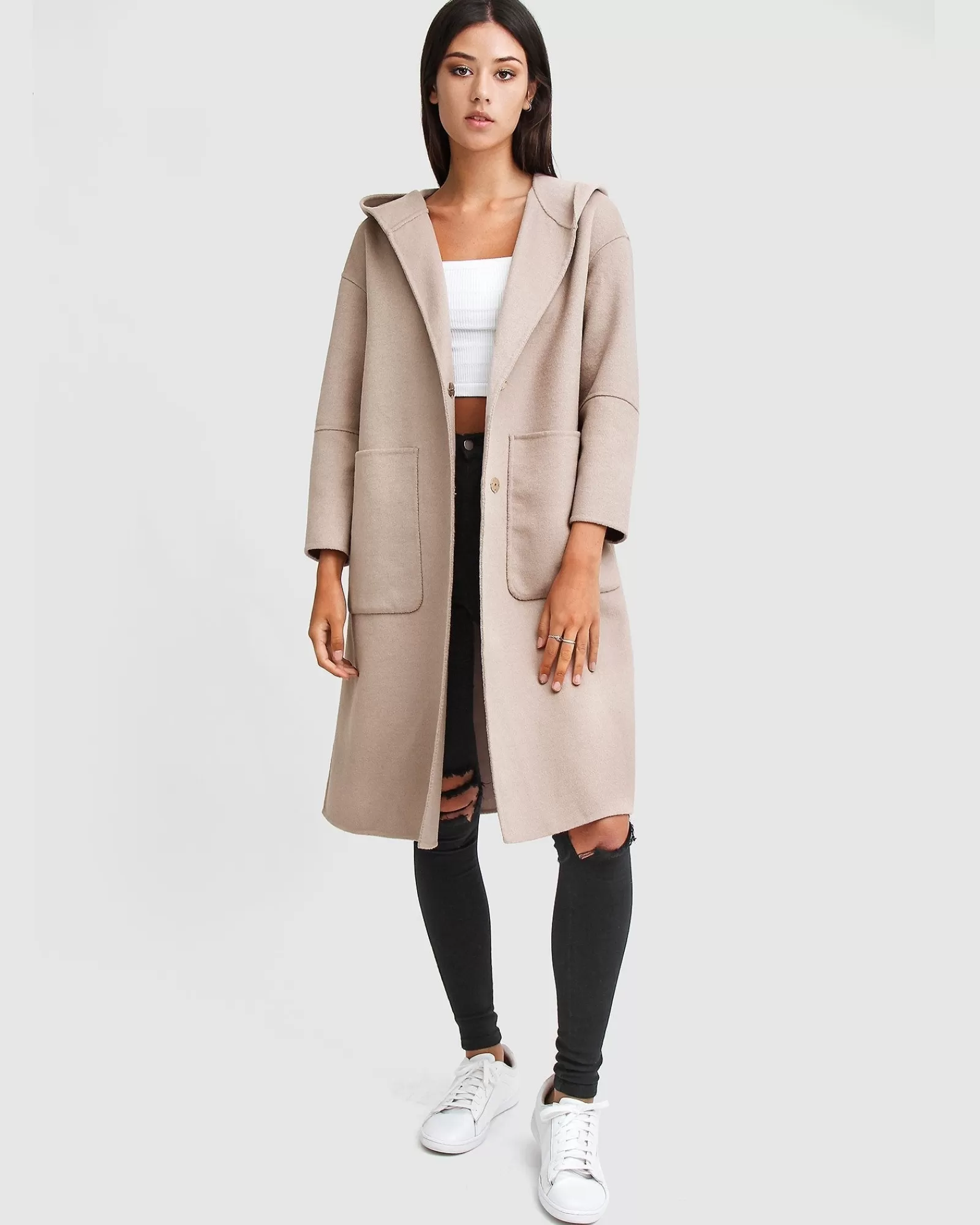 Belle & Bloom Walk This Way Wool Blend Oversized Coat -