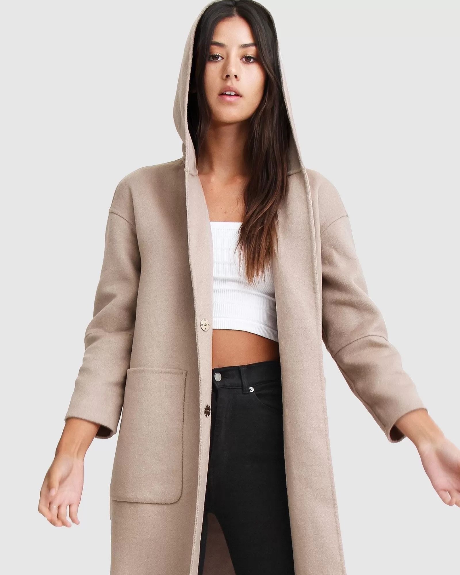 Belle & Bloom Walk This Way Wool Blend Oversized Coat -