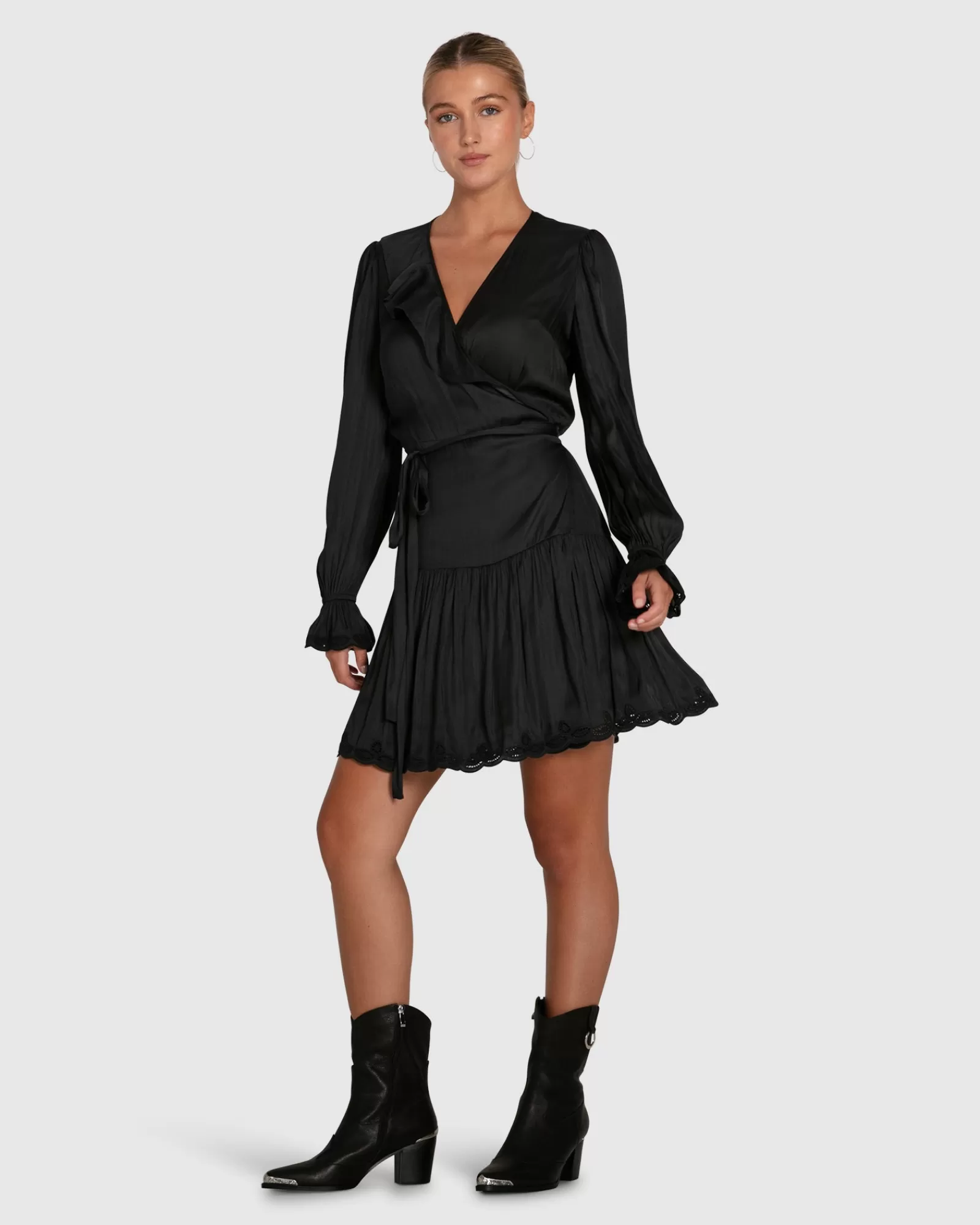 Belle & Bloom Wild Flower Embroidered Wrap Dress -