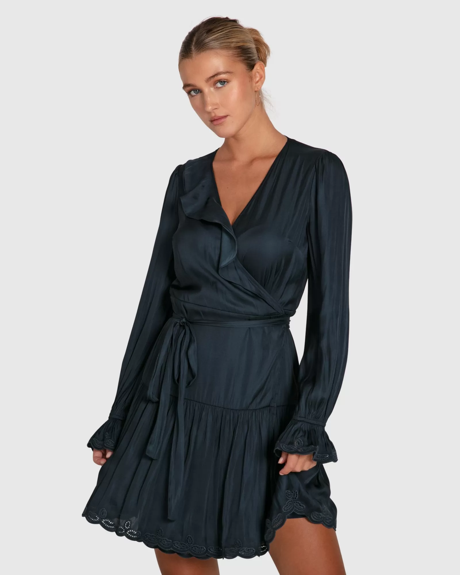 Belle & Bloom Wild Flower Embroidered Wrap Dress -