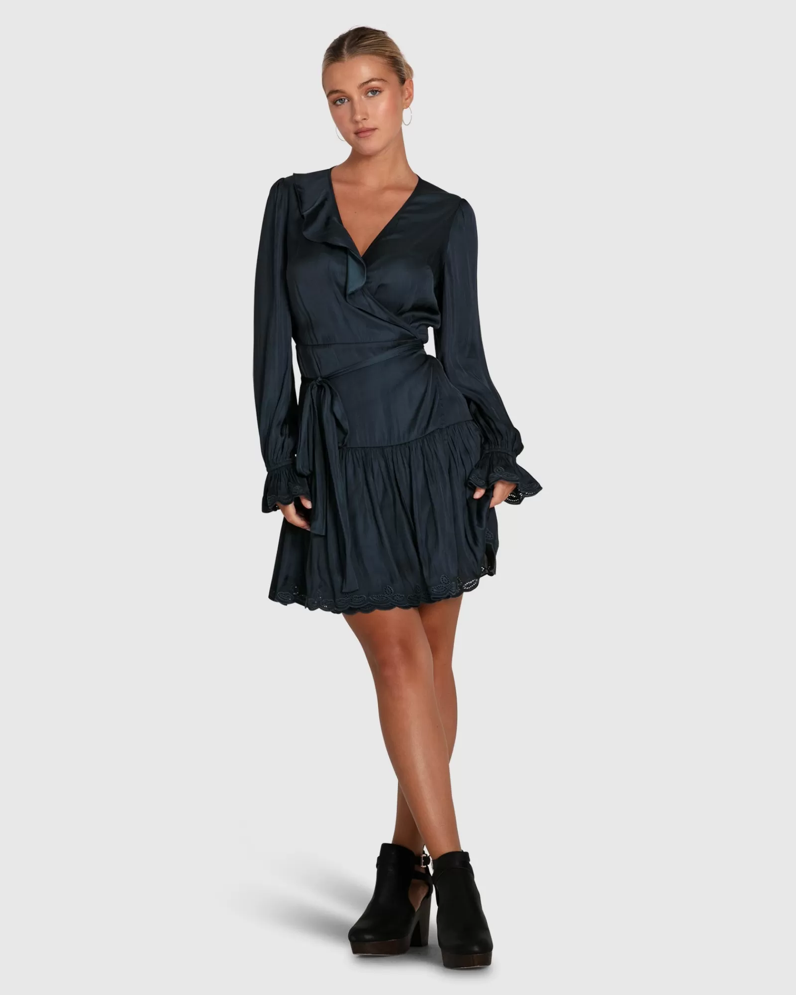 Belle & Bloom Wild Flower Embroidered Wrap Dress -