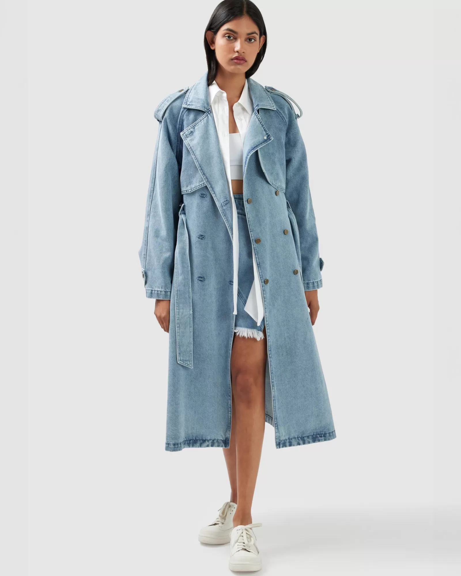 Belle & Bloom Wild Skies Denim Trench -