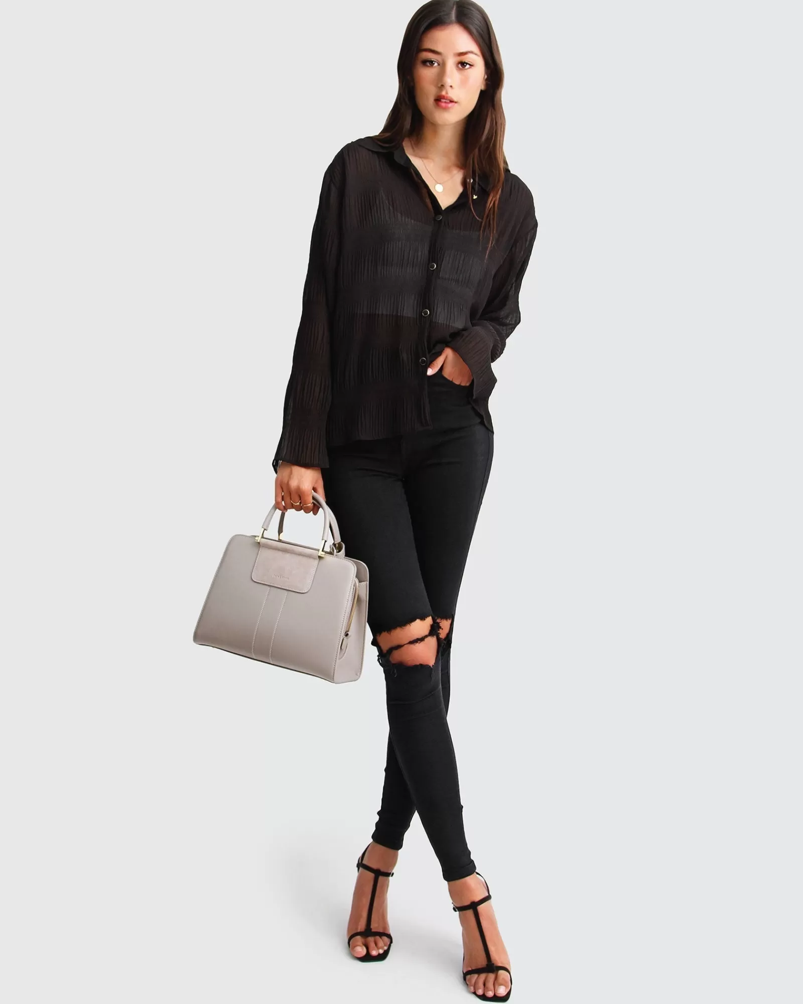Belle & Bloom Yoko Shirred Chiffon Blouse -